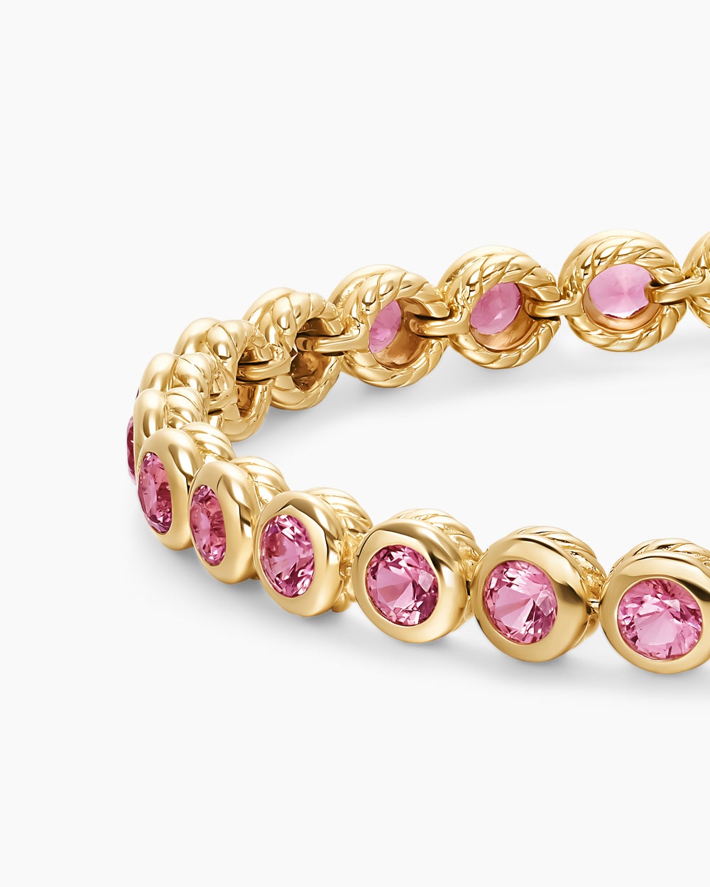 Womens Bezel Set Tennis Bracelet in 18K Yellow Gold, 4.7mm