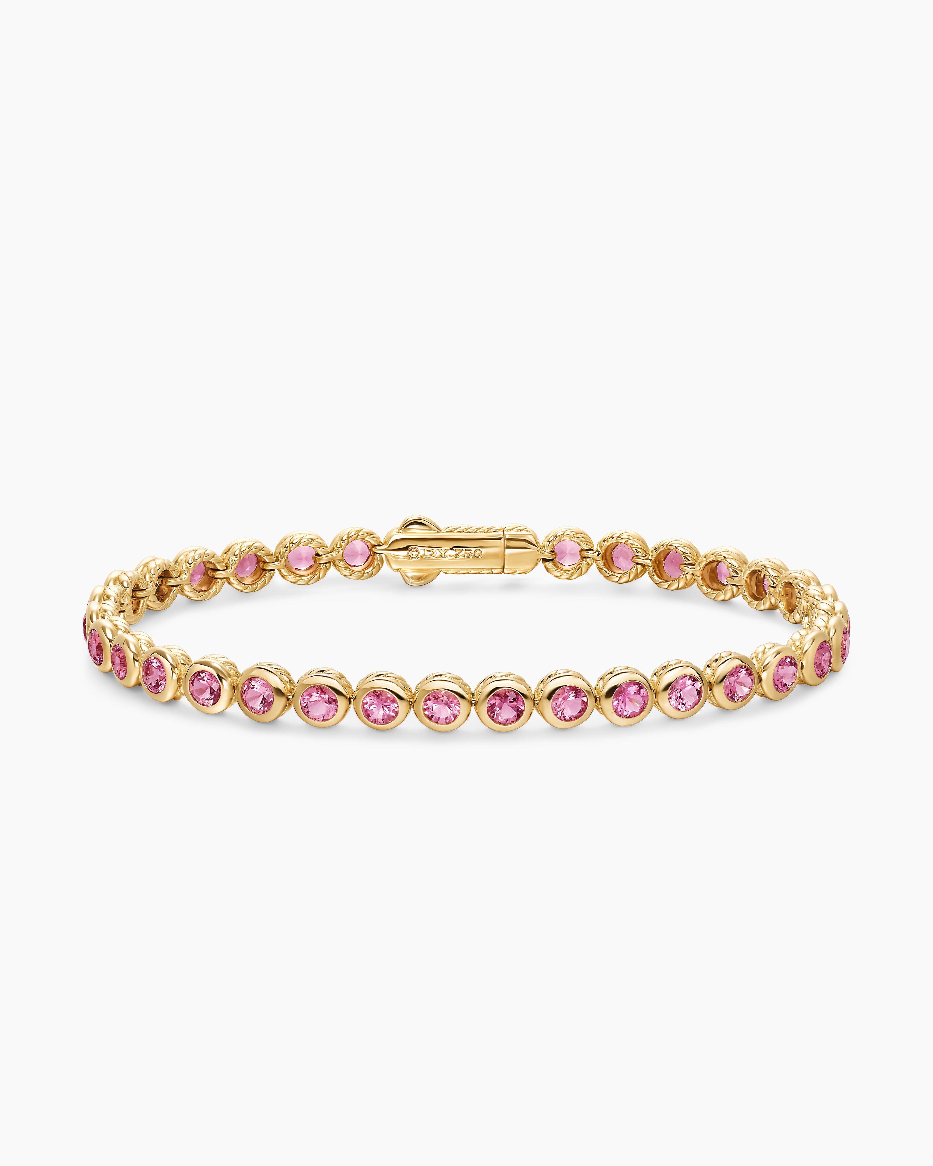 Womens Bezel Set Tennis Bracelet in 18K Yellow Gold, 4.7mm