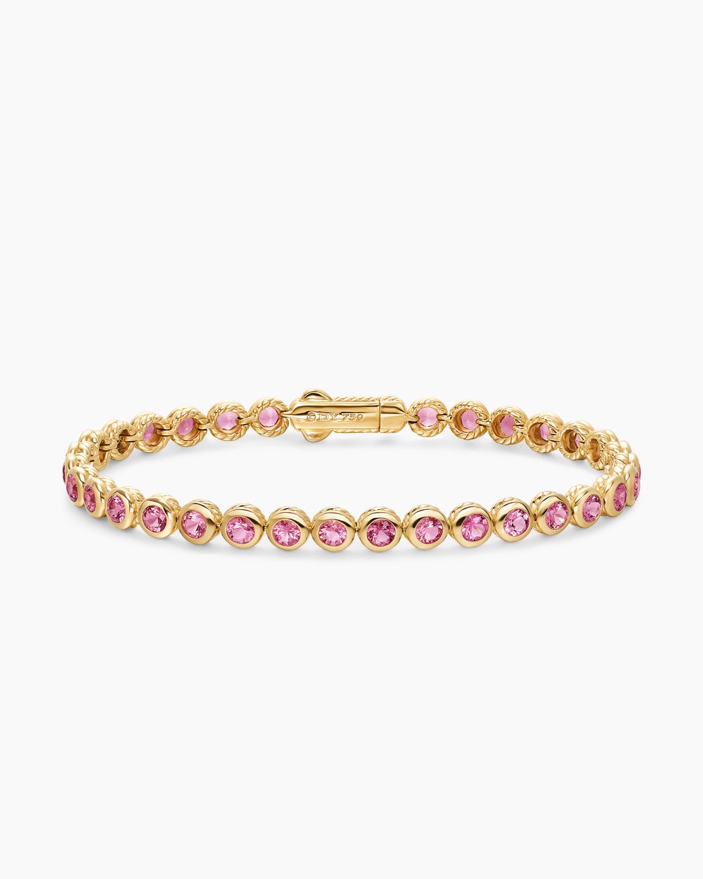 Womens Bezel Set Tennis Bracelet in 18K Yellow Gold, 4.7mm