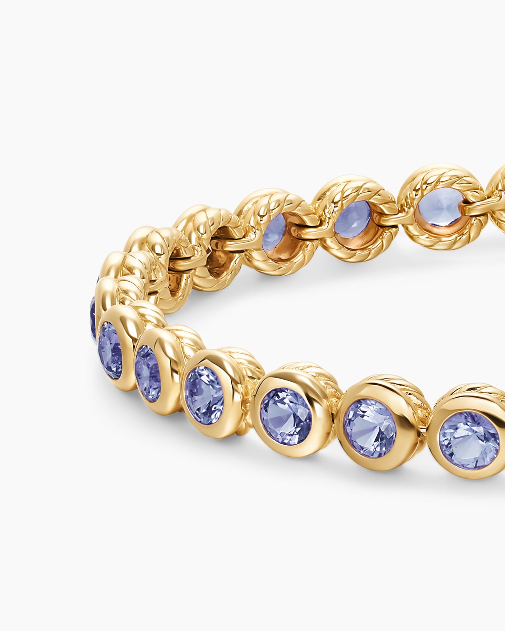 Womens Bezel Set Tennis Bracelet in 18K Yellow Gold, 4.7mm