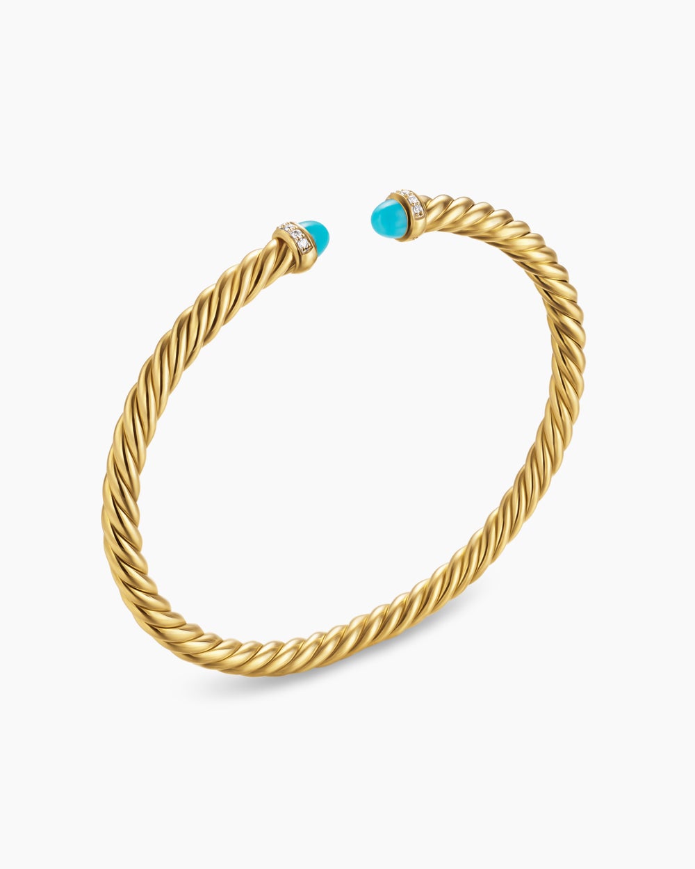 Womens Cablespira Flex Bracelet in 18K Yellow Gold with Diamonds, 4mm