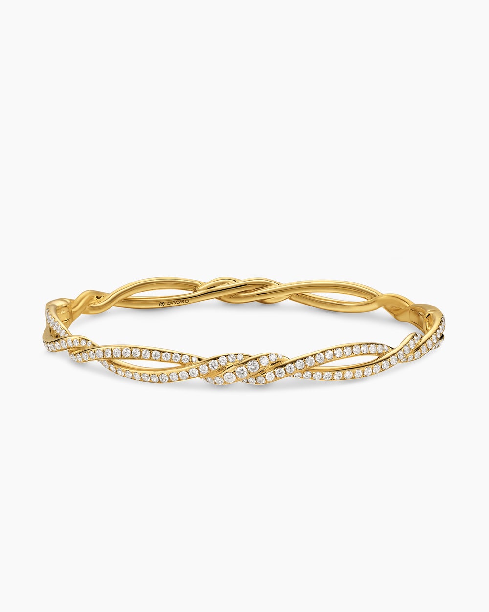Womens Wisteria Bangle Bracelet in 18K Yellow Gold with Diamonds, 5.4mm