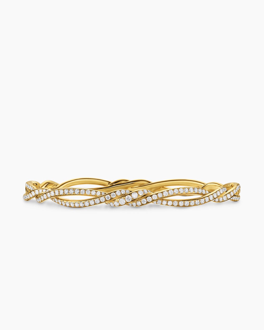 Womens Wisteria Bangle Bracelet in 18K Yellow Gold with Diamonds, 5.4mm