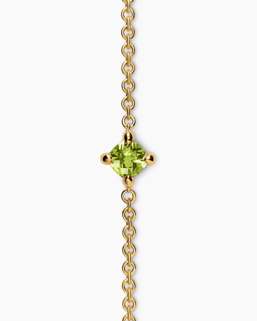 Womens Micro Chatelaine® Chain Bracelet in 18K Yellow Gold with Peridot, 4mm
