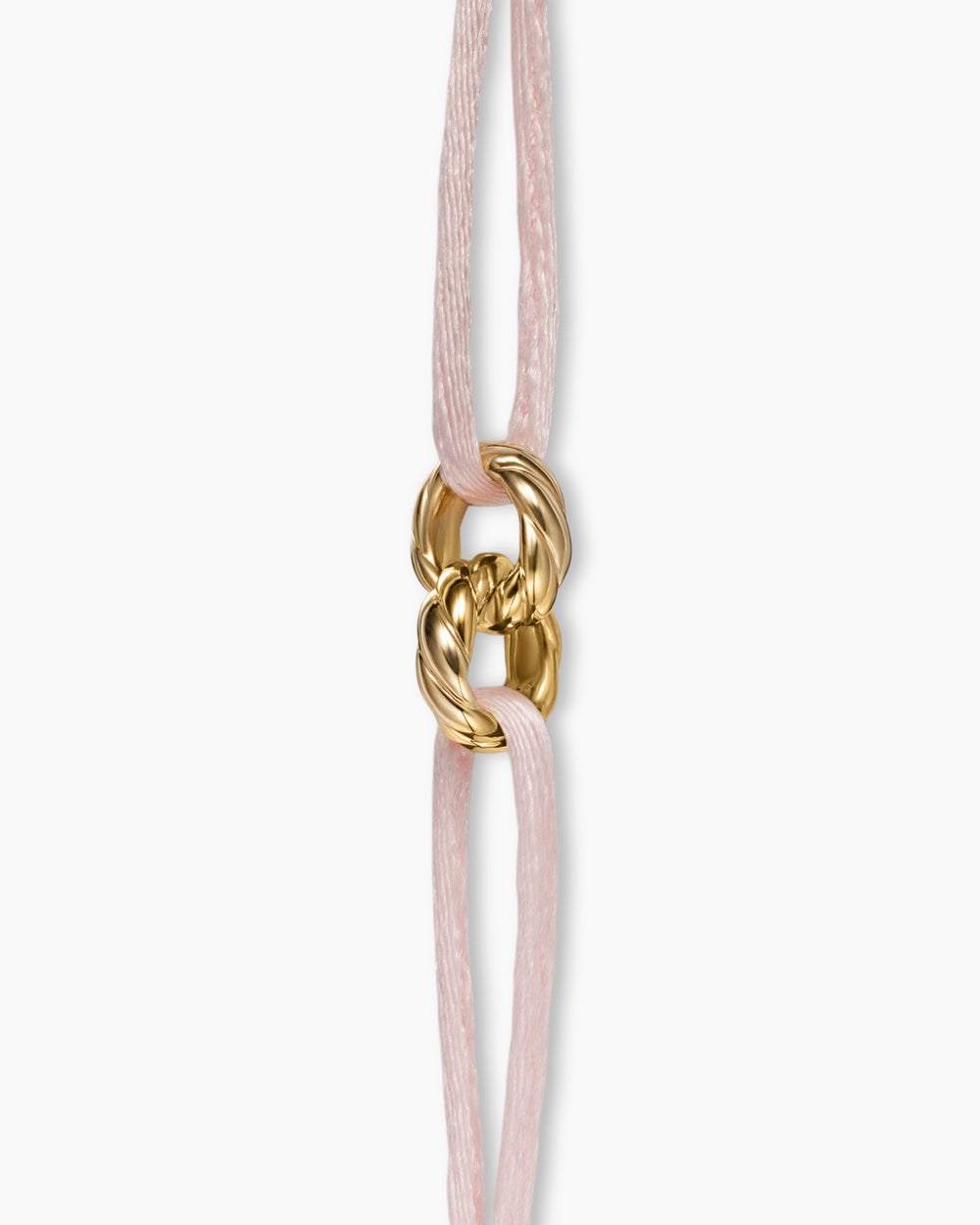 Womens Sculpted Cable Linked Cord Bracelet with 18K Yellow Gold, 8.7mm