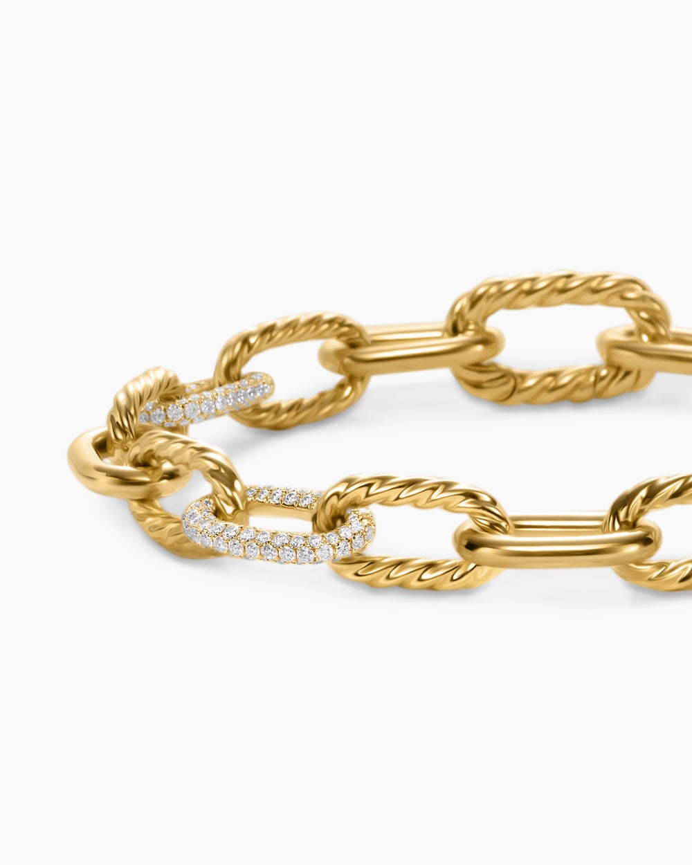 Bracelet chaîne DY Madison® en or jaune 18 carats avec diamants, 8,5 mm femmes