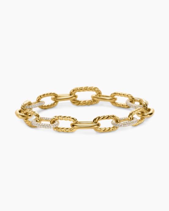 Bracelet chaîne DY Madison® en or jaune 18 carats avec diamants, 8,5 mm