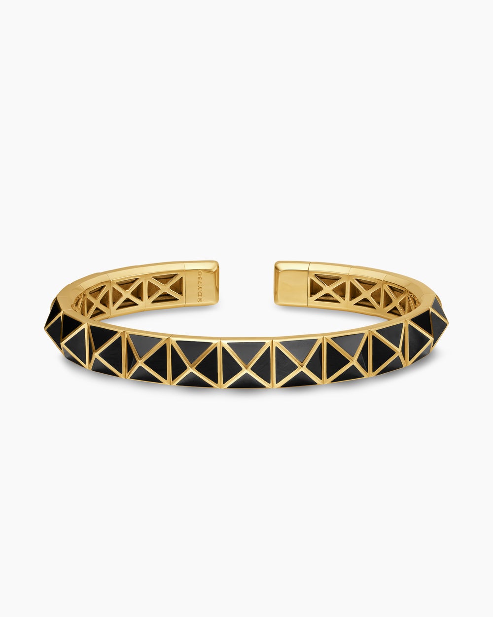 Womens Pyramid Cuff Bracelet in 18K Yellow Gold, 8mm