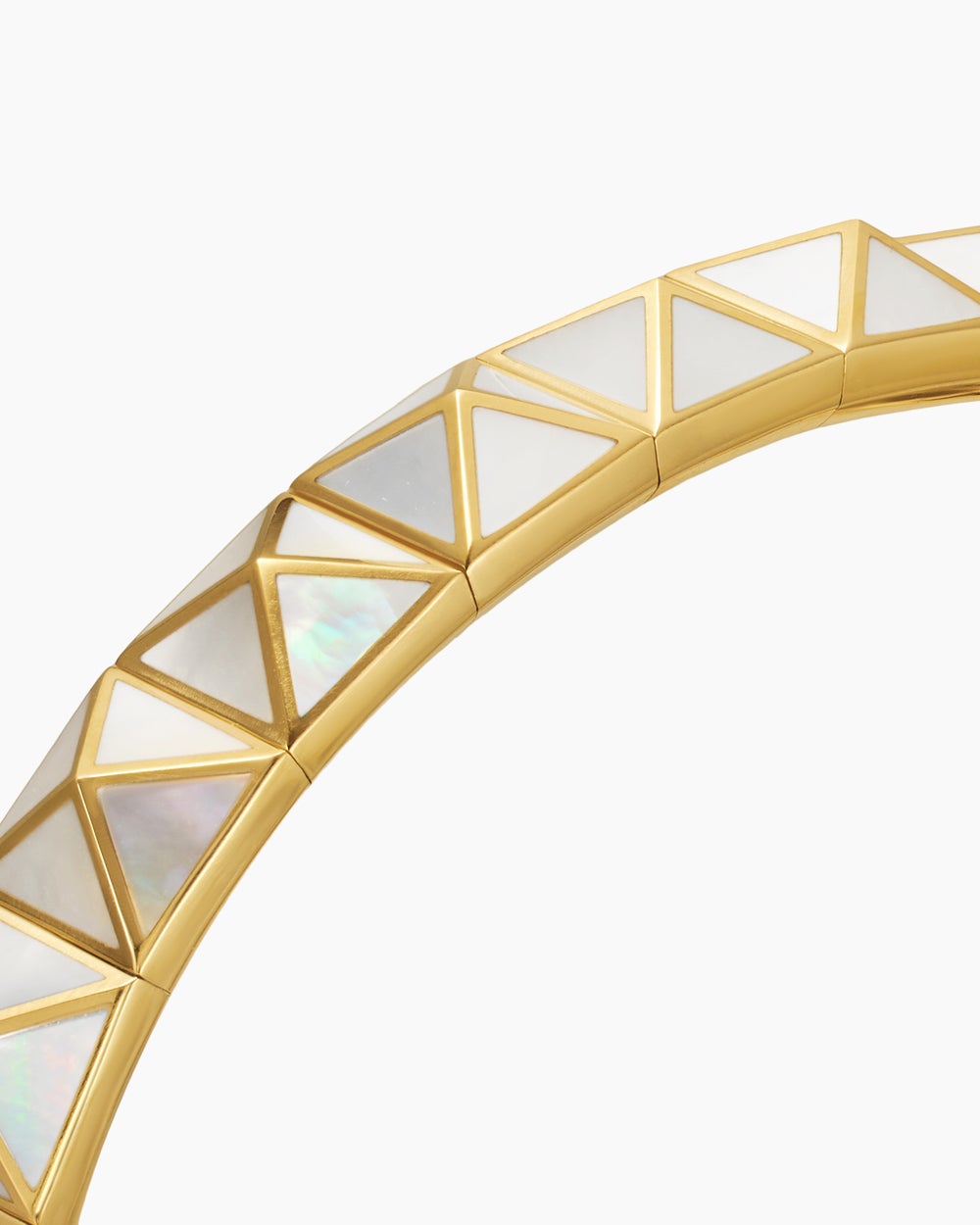 Womens Pyramid Cuff Bracelet in 18K Yellow Gold, 8mm