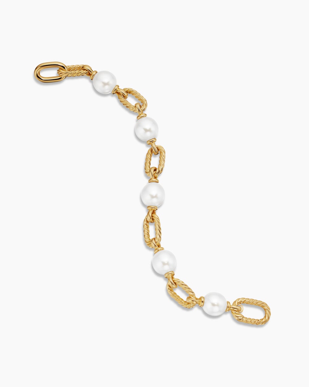 Womens DY Madison® Pearl Chain Bracelet in 18K Yellow Gold with Pearls, 11mm