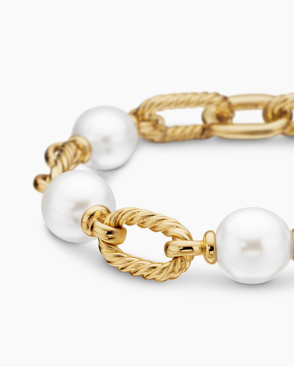 Womens DY Madison® Pearl Chain Bracelet in 18K Yellow Gold with Pearls, 11mm