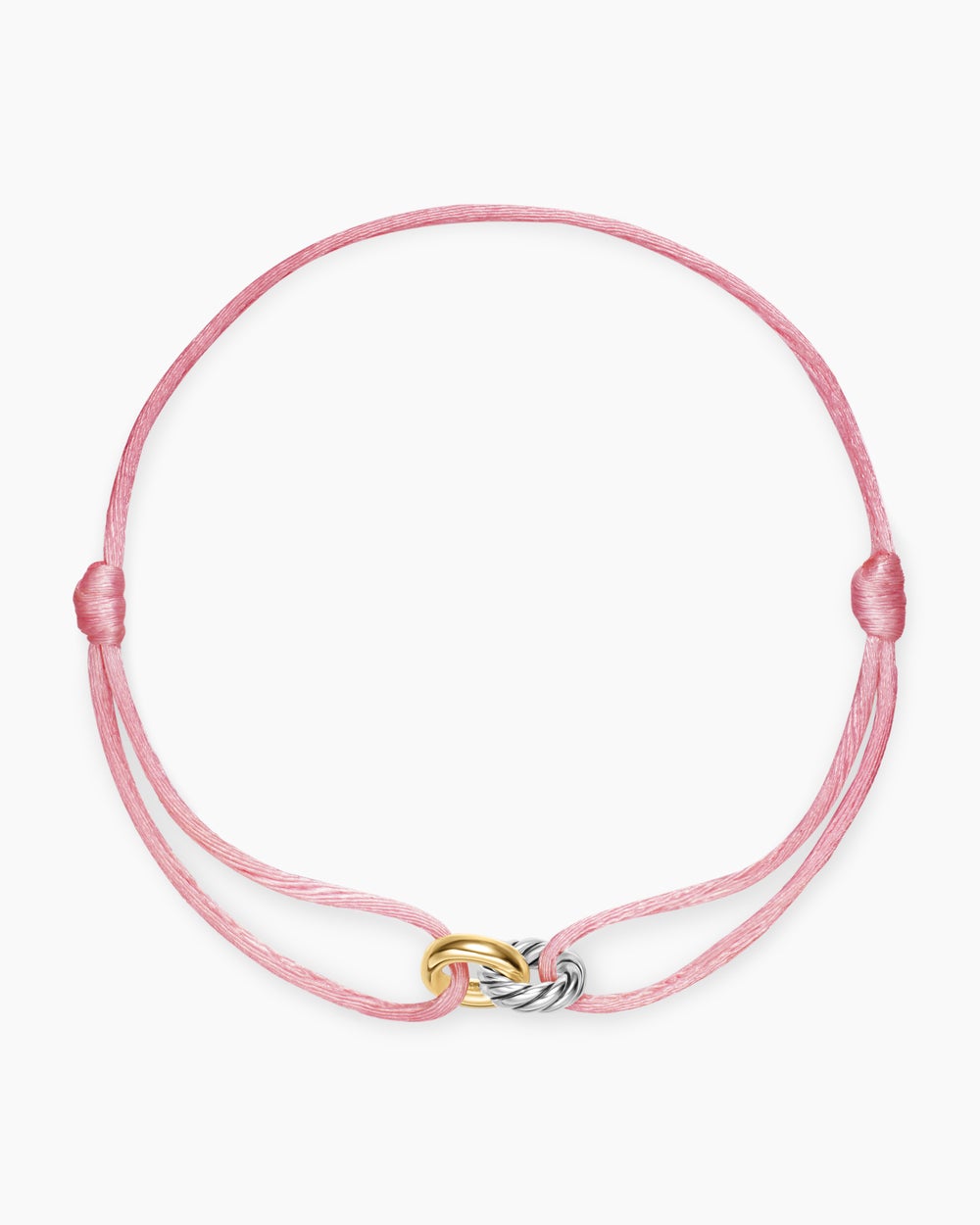 Womens Sculpted Cable Linked Cord Bracelet with Sterling Silver and 14K Yellow Gold, 8.7mm