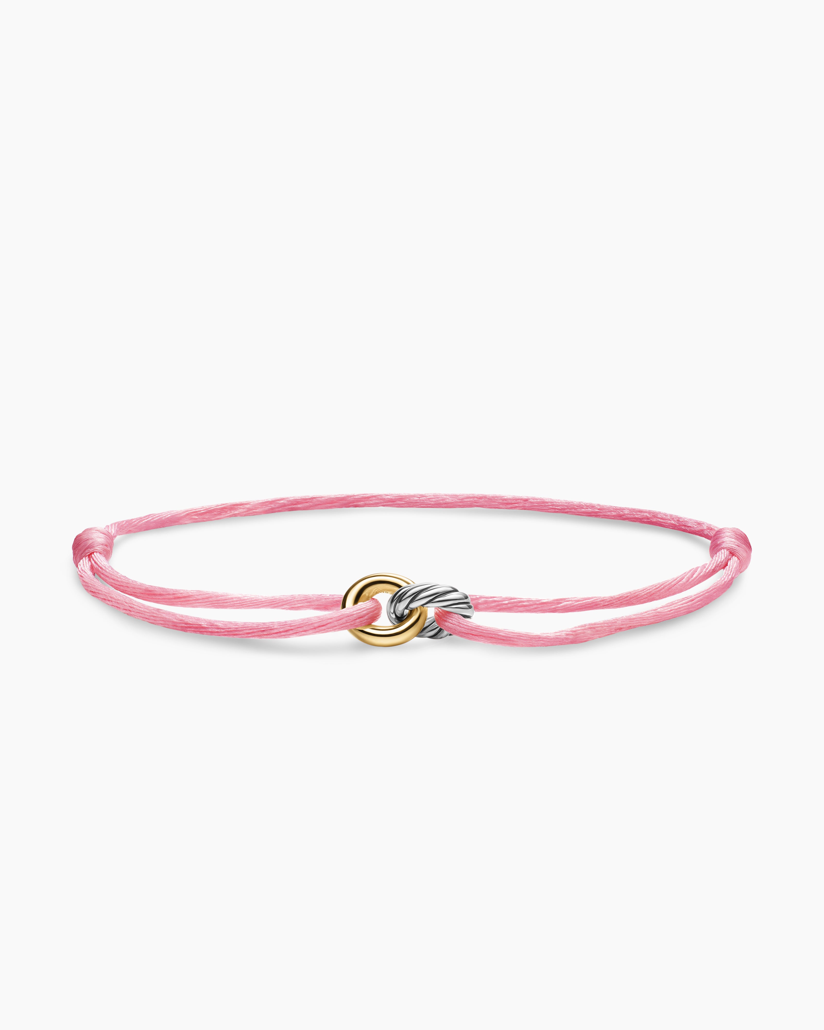 Womens Sculpted Cable Linked Cord Bracelet with Sterling Silver and 14K Yellow Gold, 8.7mm
