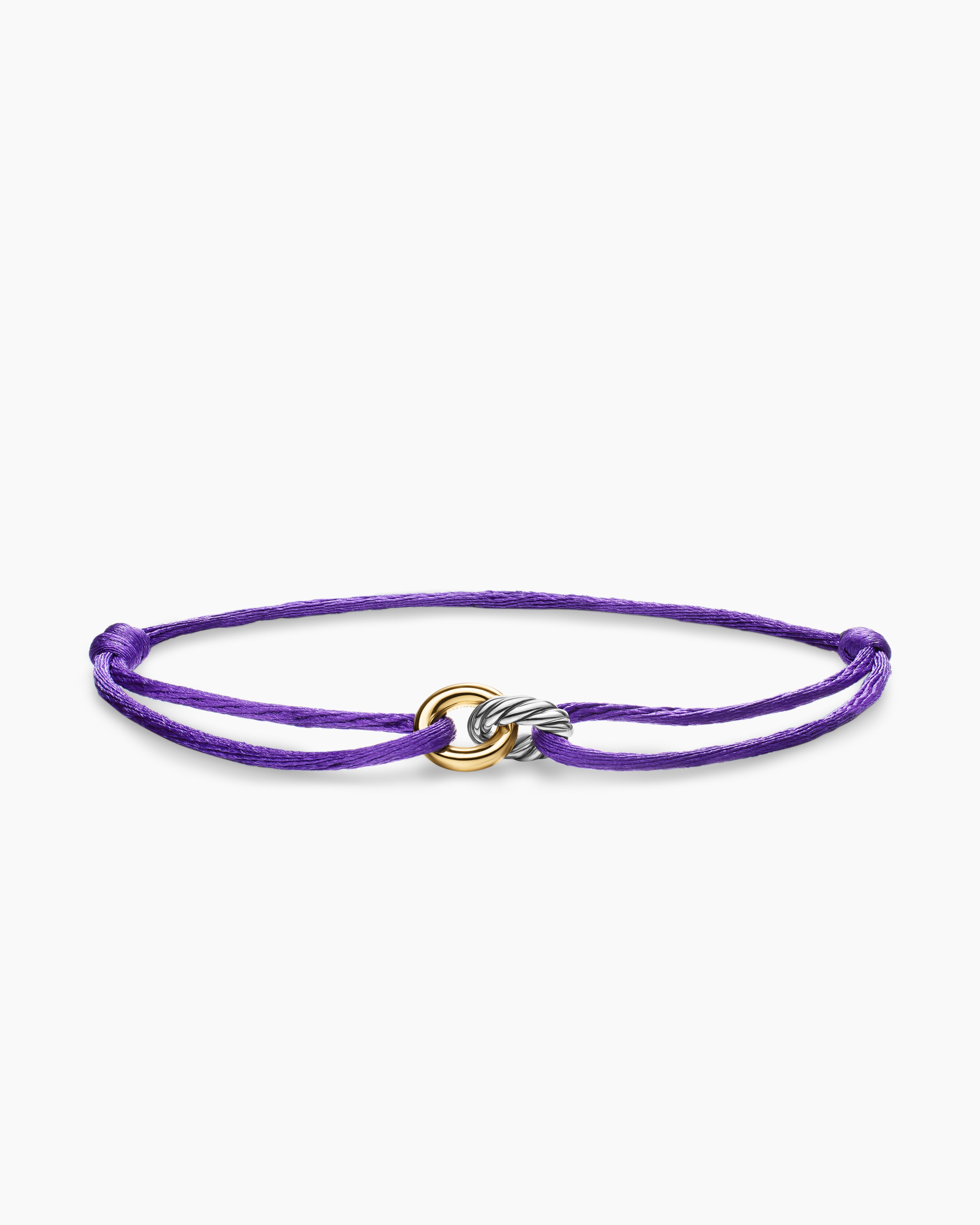 Womens Sculpted Cable Linked Cord Bracelet with Sterling Silver and 14K Yellow Gold, 8.7mm
