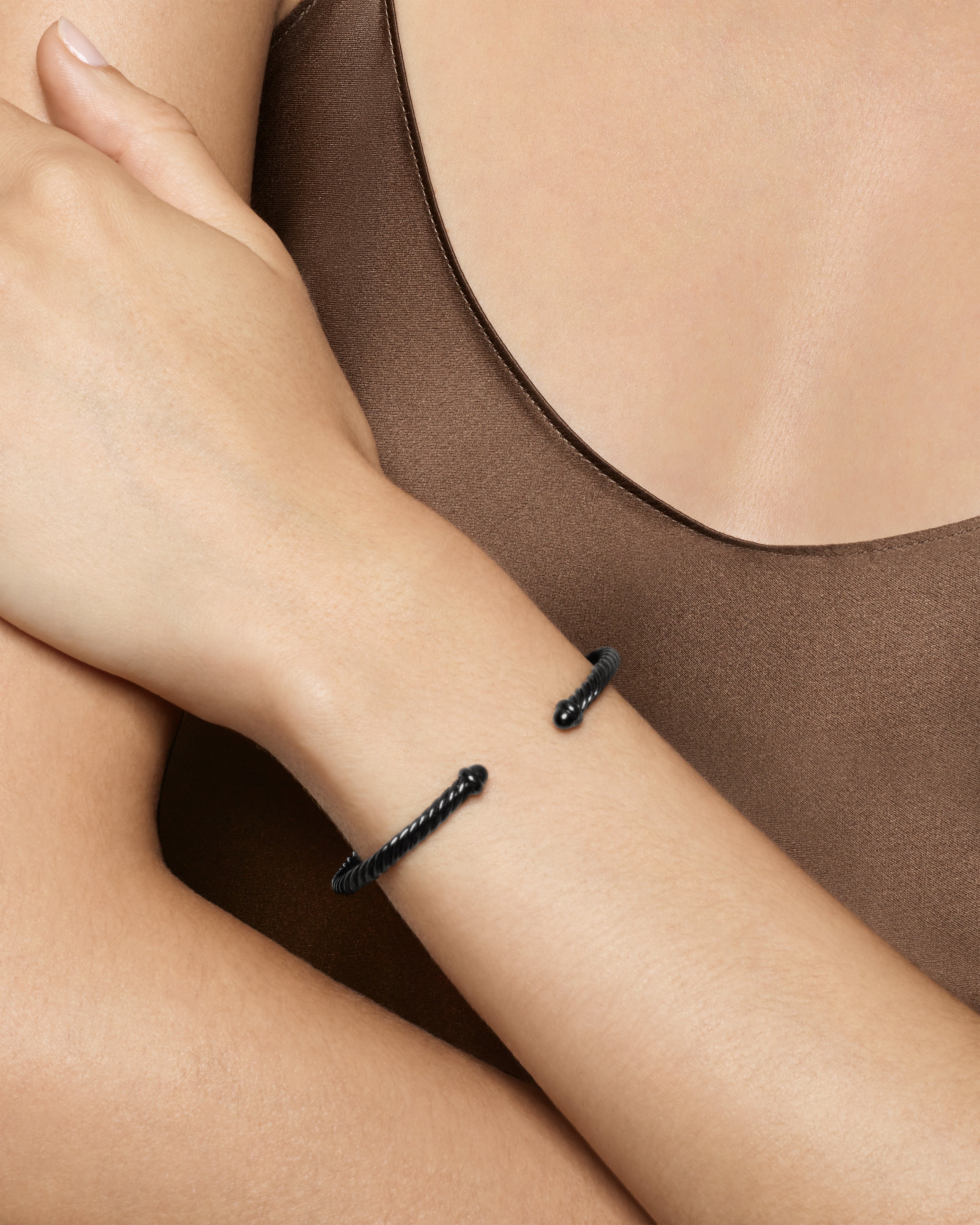 【定価5万9千円】 Cable Bracelet Black Aluminum 4mm Classic Cable Bracelet | David Yurman