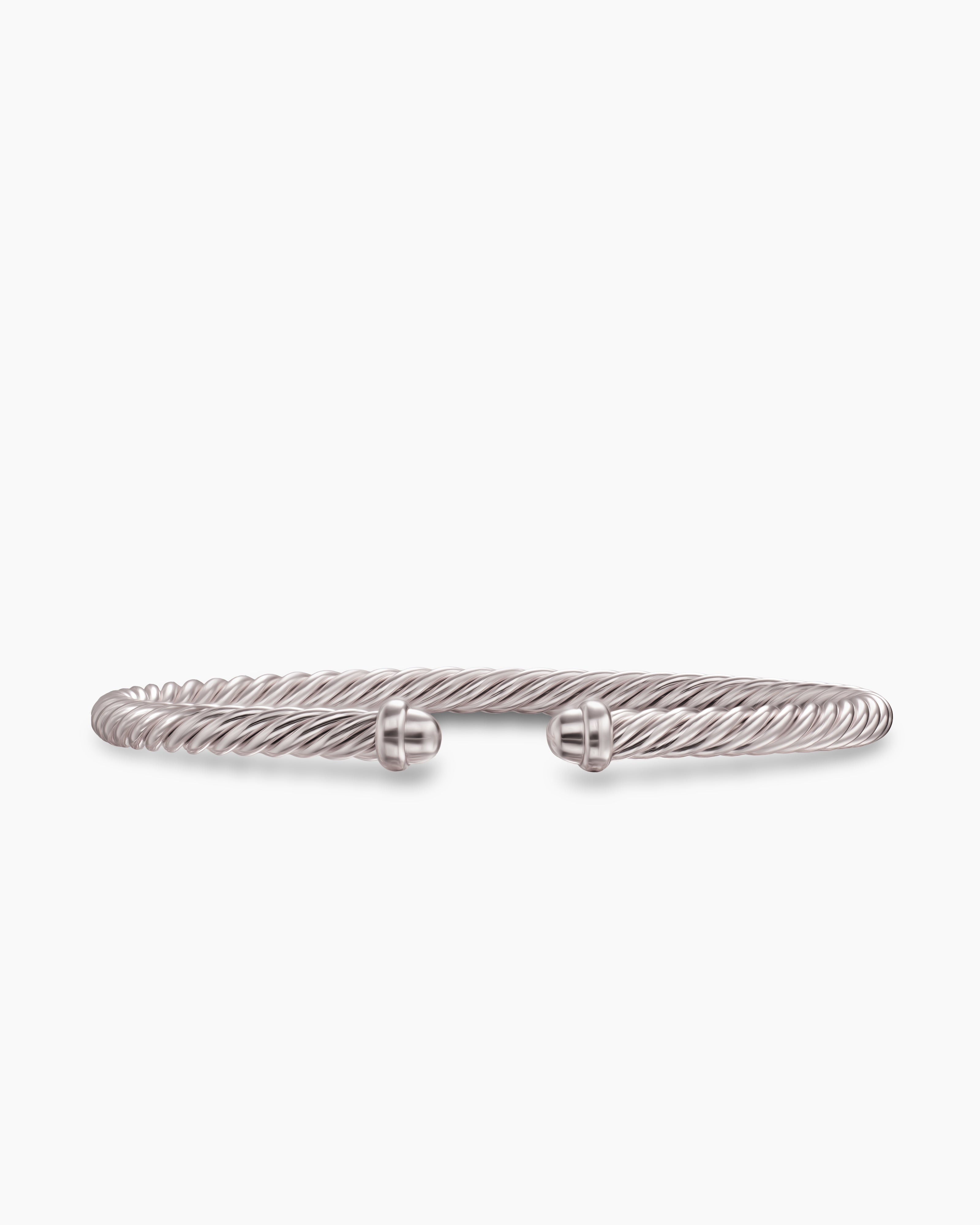 Womens Classic Cable Bracelet in Sand Aluminum, 4mm
