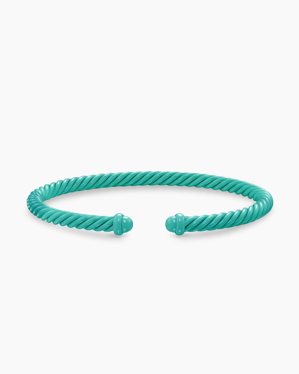 Womens Classic Cable Bracelet in Turquoise Aluminum, 4mm