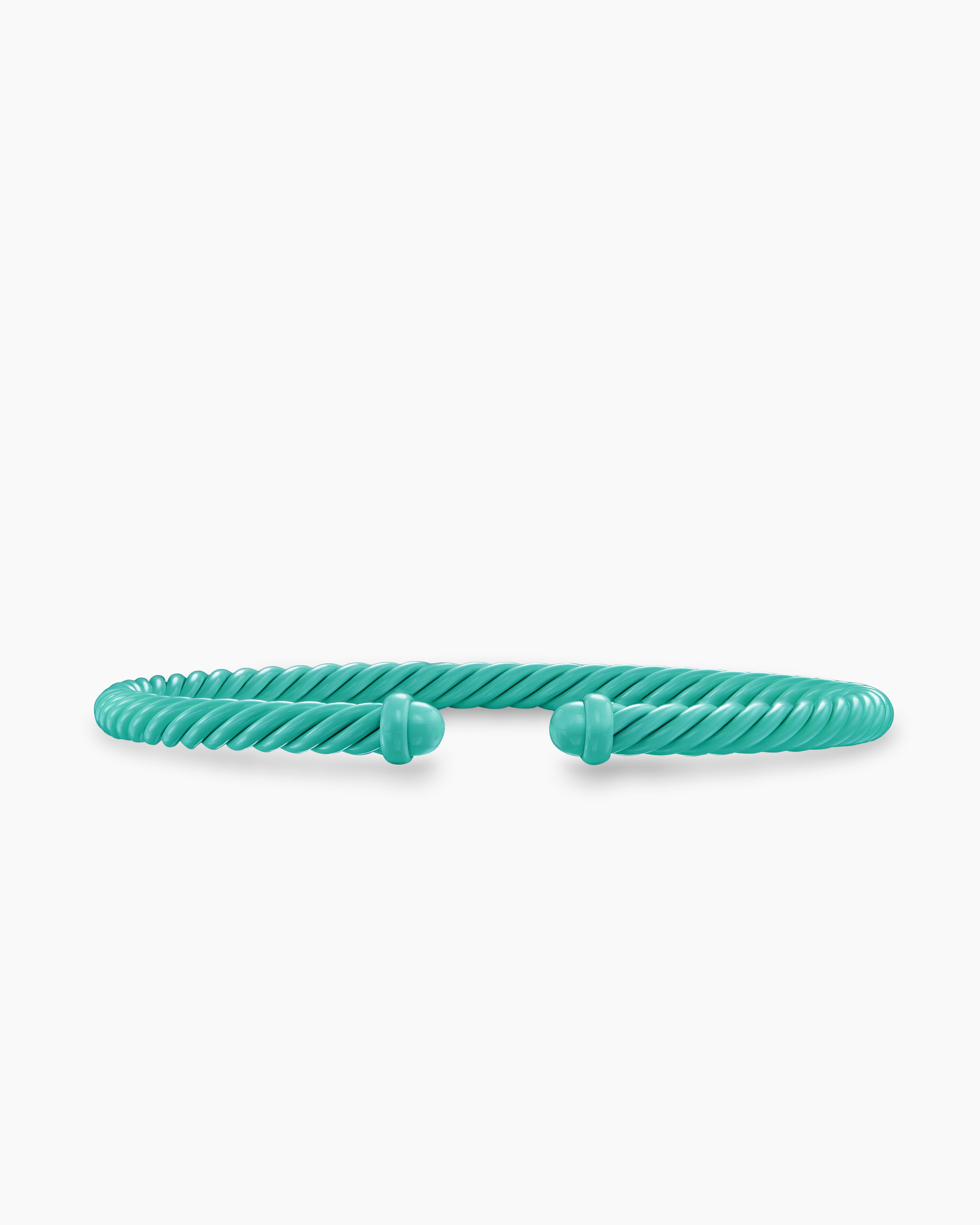 Womens Classic Cable Bracelet in Turquoise Aluminum, 4mm