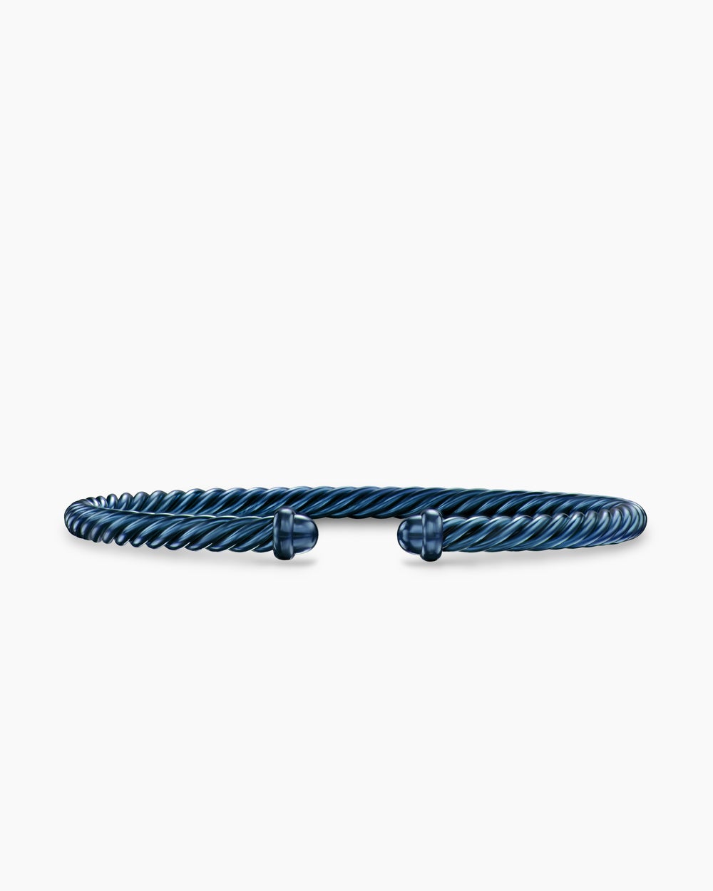 Womens Classic Cable Bracelet in Navy Aluminum, 4mm