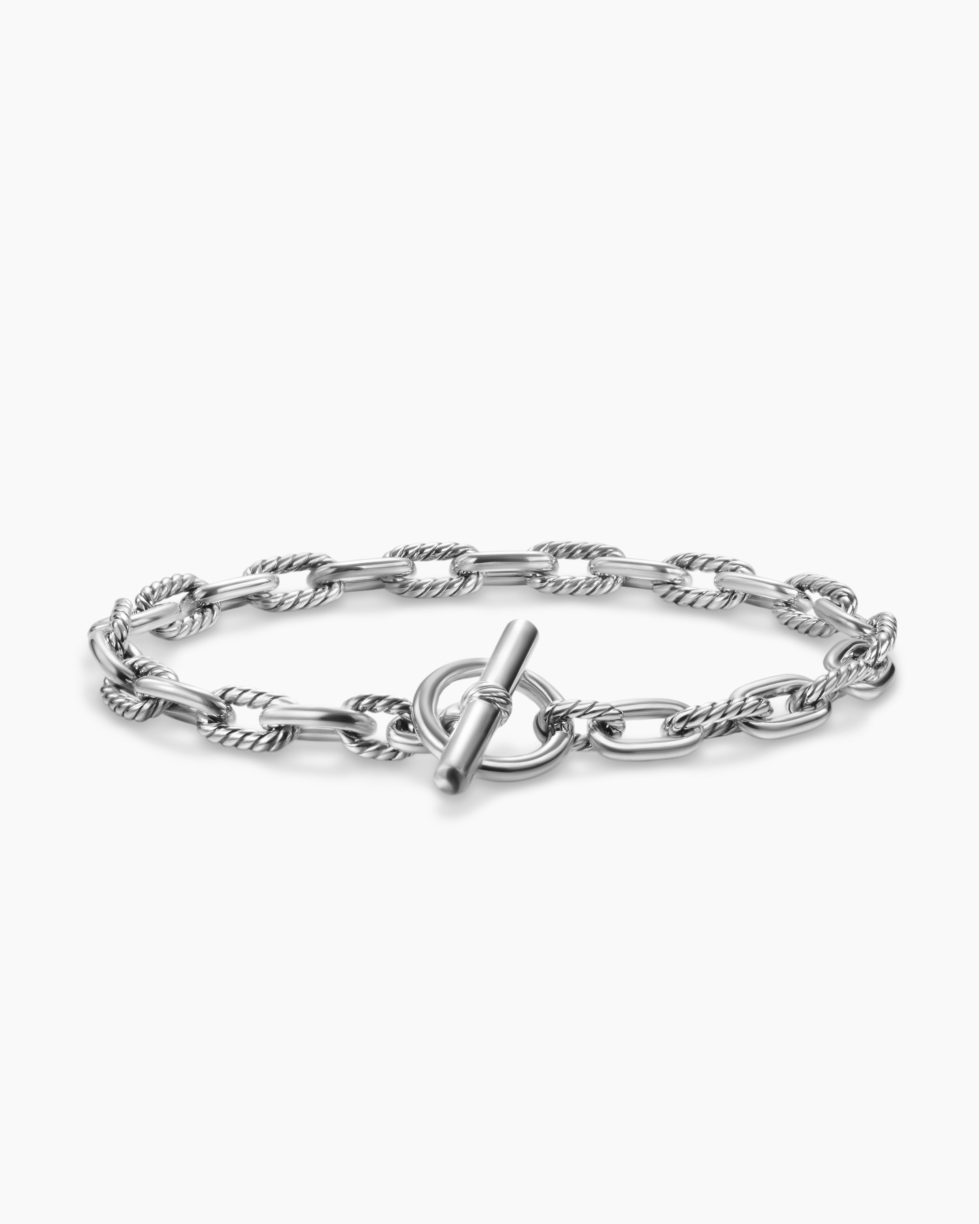 Bracelet cha&icirc;ne DY Madison en argent massif avec fermoir en T, 5,5 mm femme 