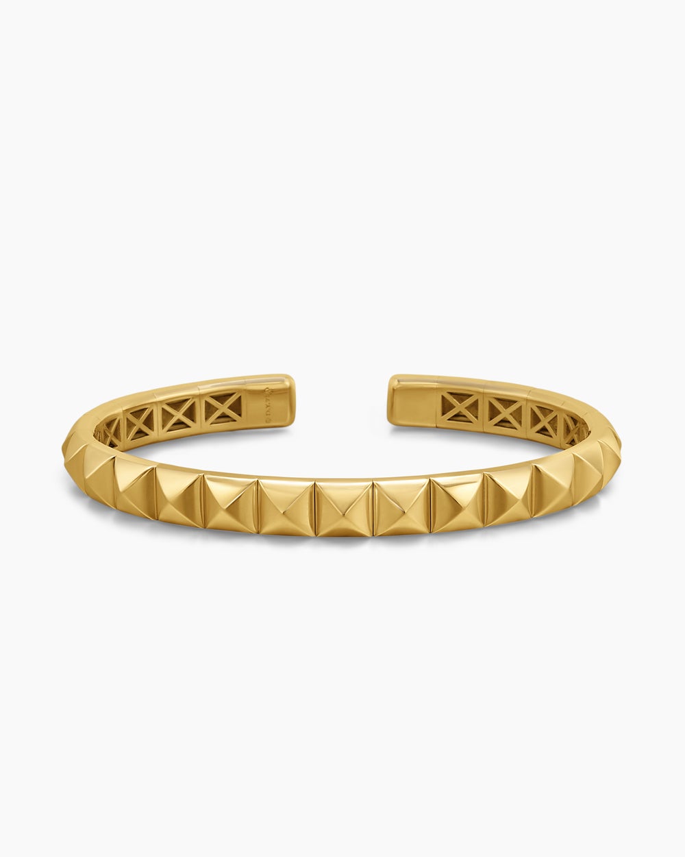 Womens Pyramid Bangle Bracelet in 18K Yellow Gold, 6.5mm