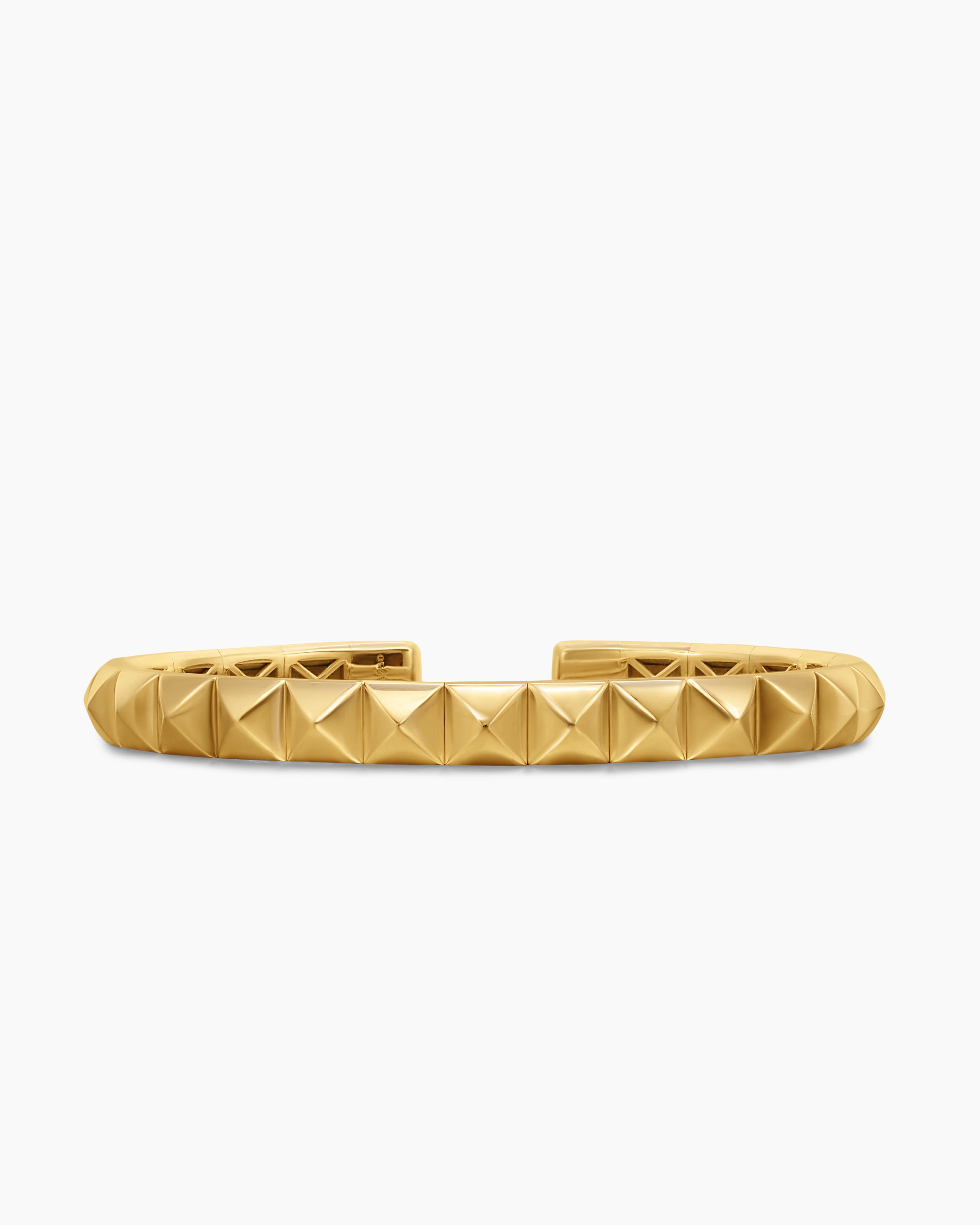 Womens Pyramid Bangle Bracelet in 18K Yellow Gold, 6.5mm