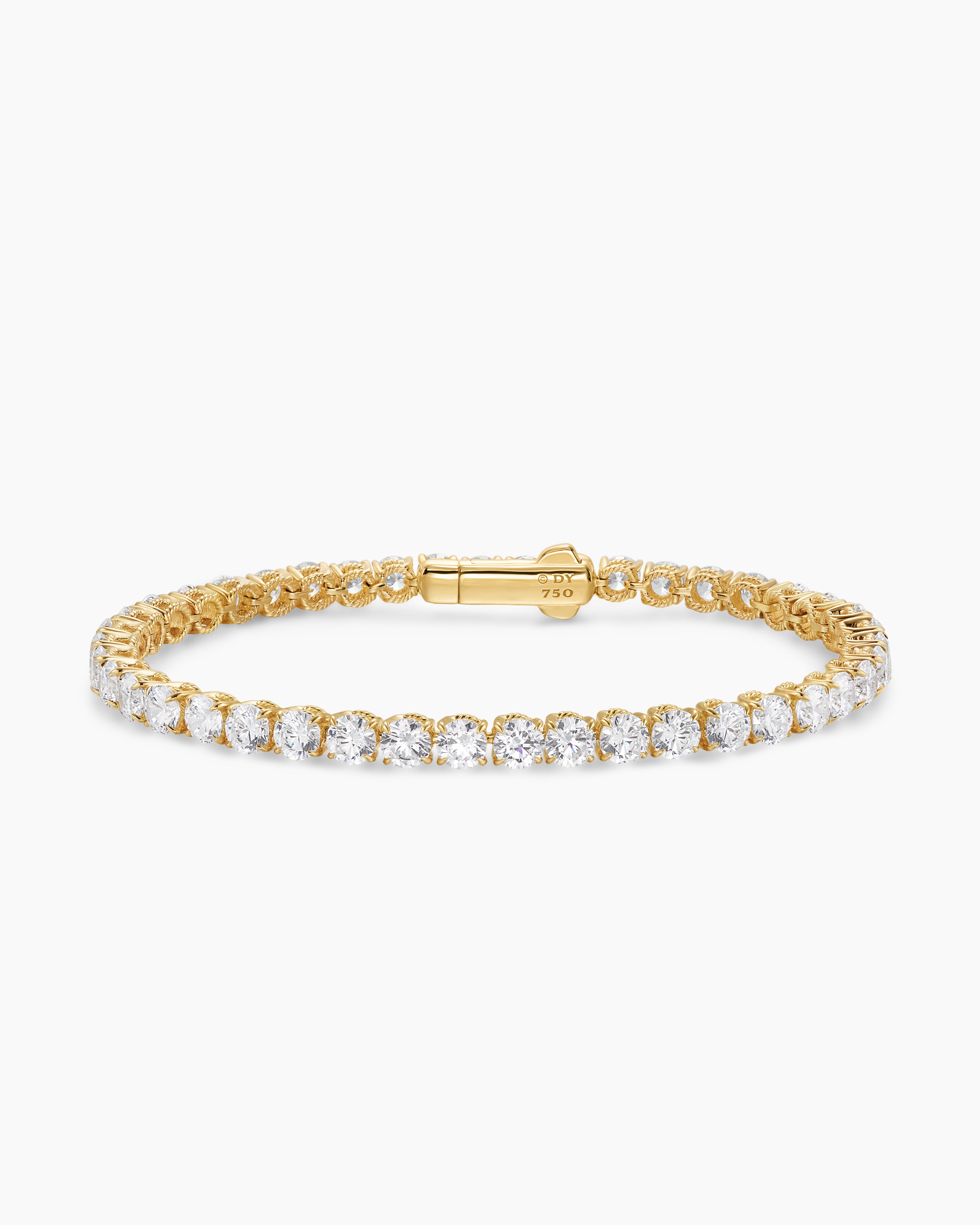 Bracelet de tennis dans Or jaune 18 carats avec diamants, 4 mm pour femmes 
