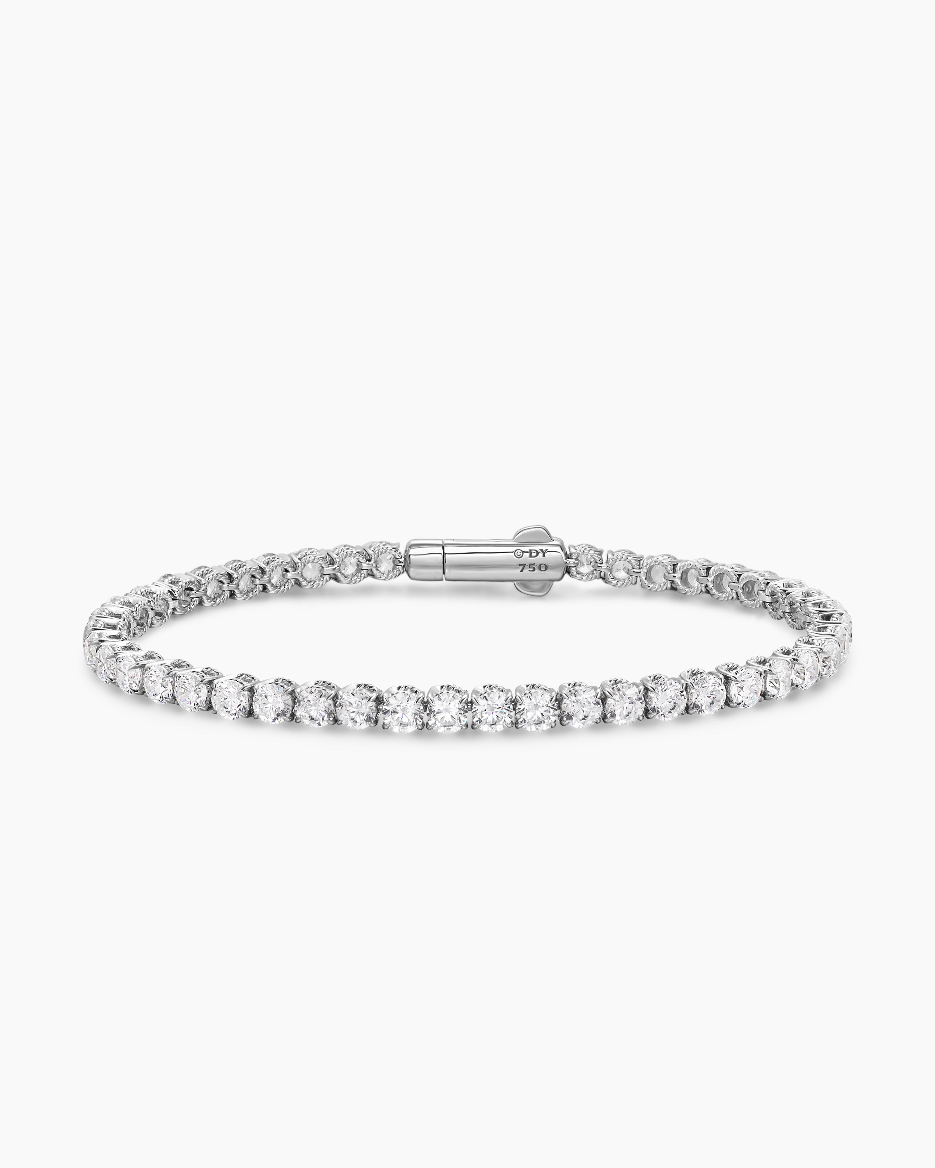 Bracelet de tennis en or blanc 18 carats avec diamants, 3,8 mm femmes 