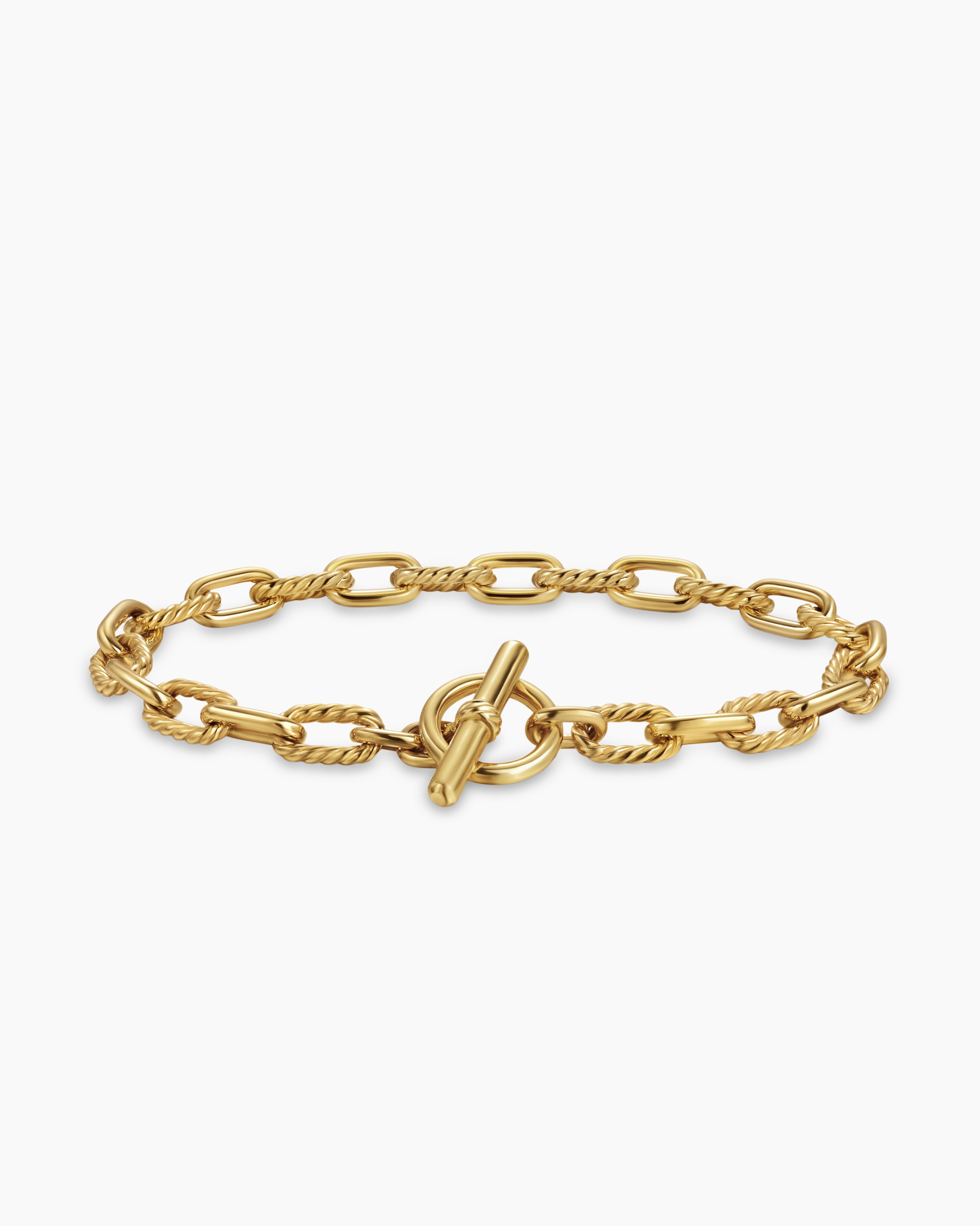 Bracelet cha&icirc;ne &agrave; fermoir en T DY Madison en or jaune 18 carats, 5,5 mm femmes 