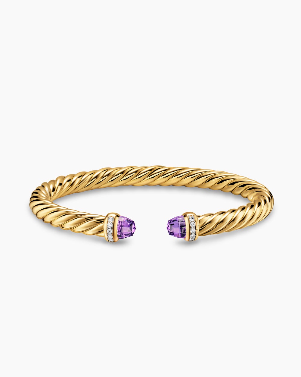 Womens Cablespira Flex Bracelet in 18K Yellow Gold with Diamonds, 6mm