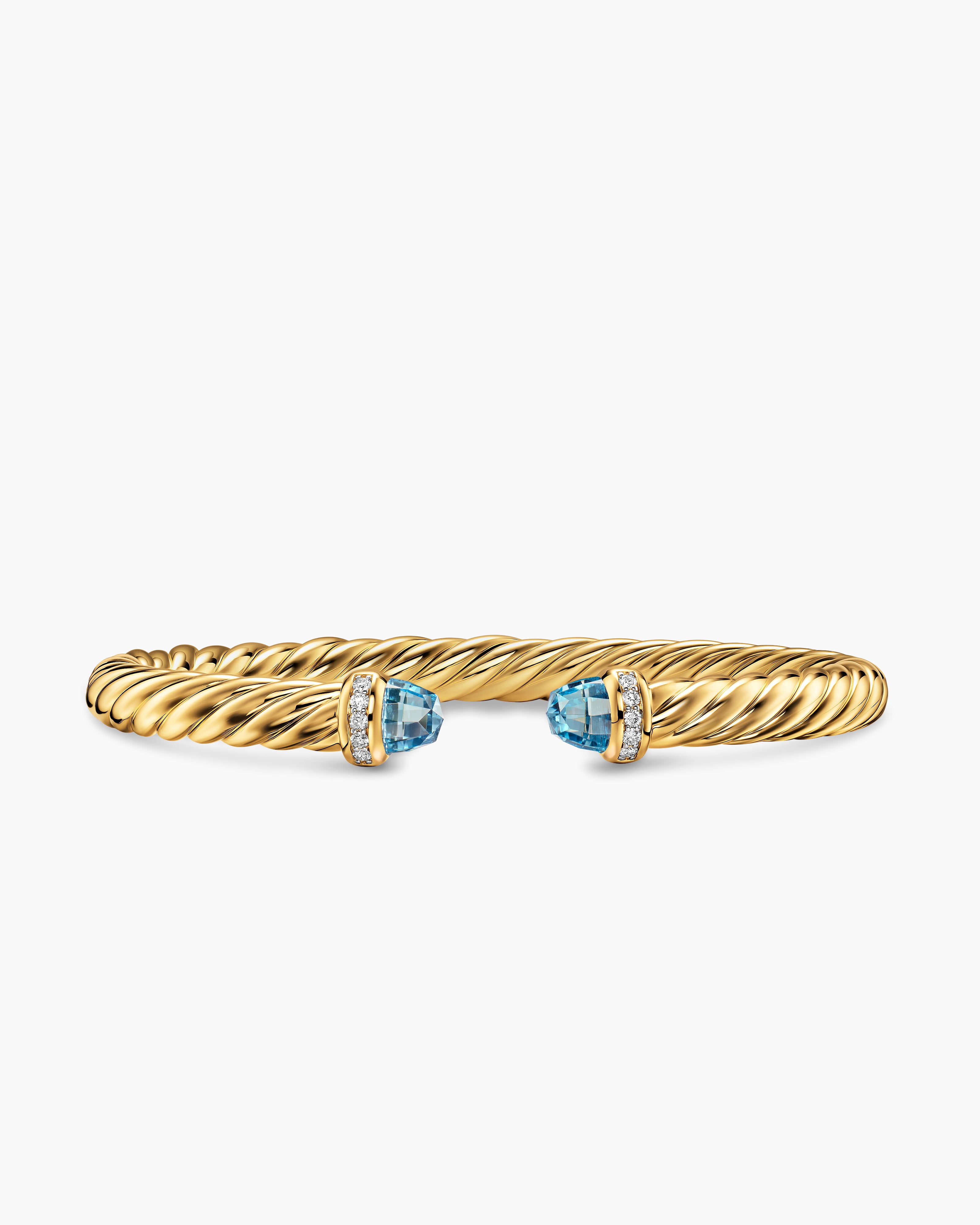 Bracelet Cablespira Flex en or jaune 18 carats avec diamants, 6 mm femmes 