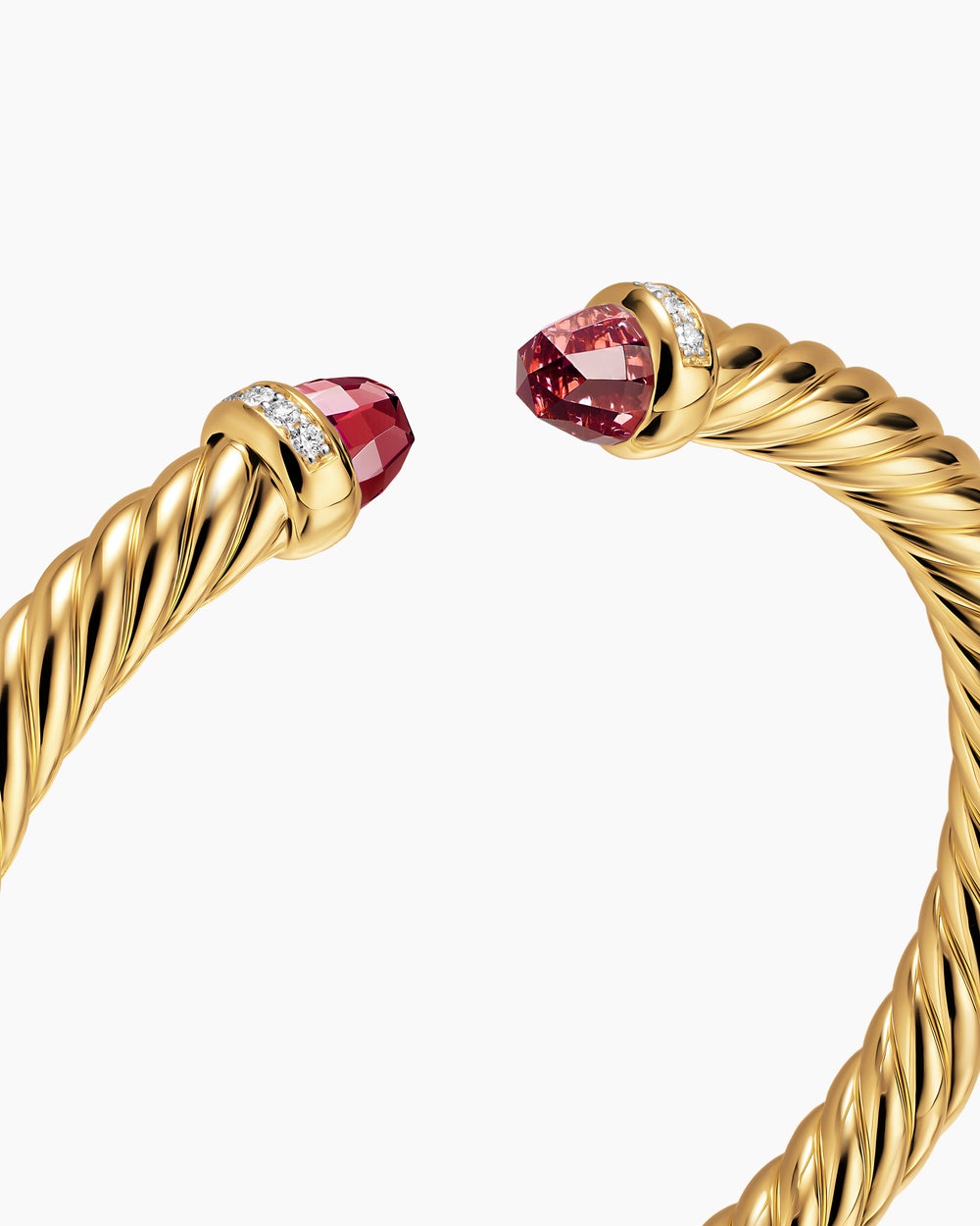 Womens Cablespira Flex Bracelet in 18K Yellow Gold with Diamonds, 6mm