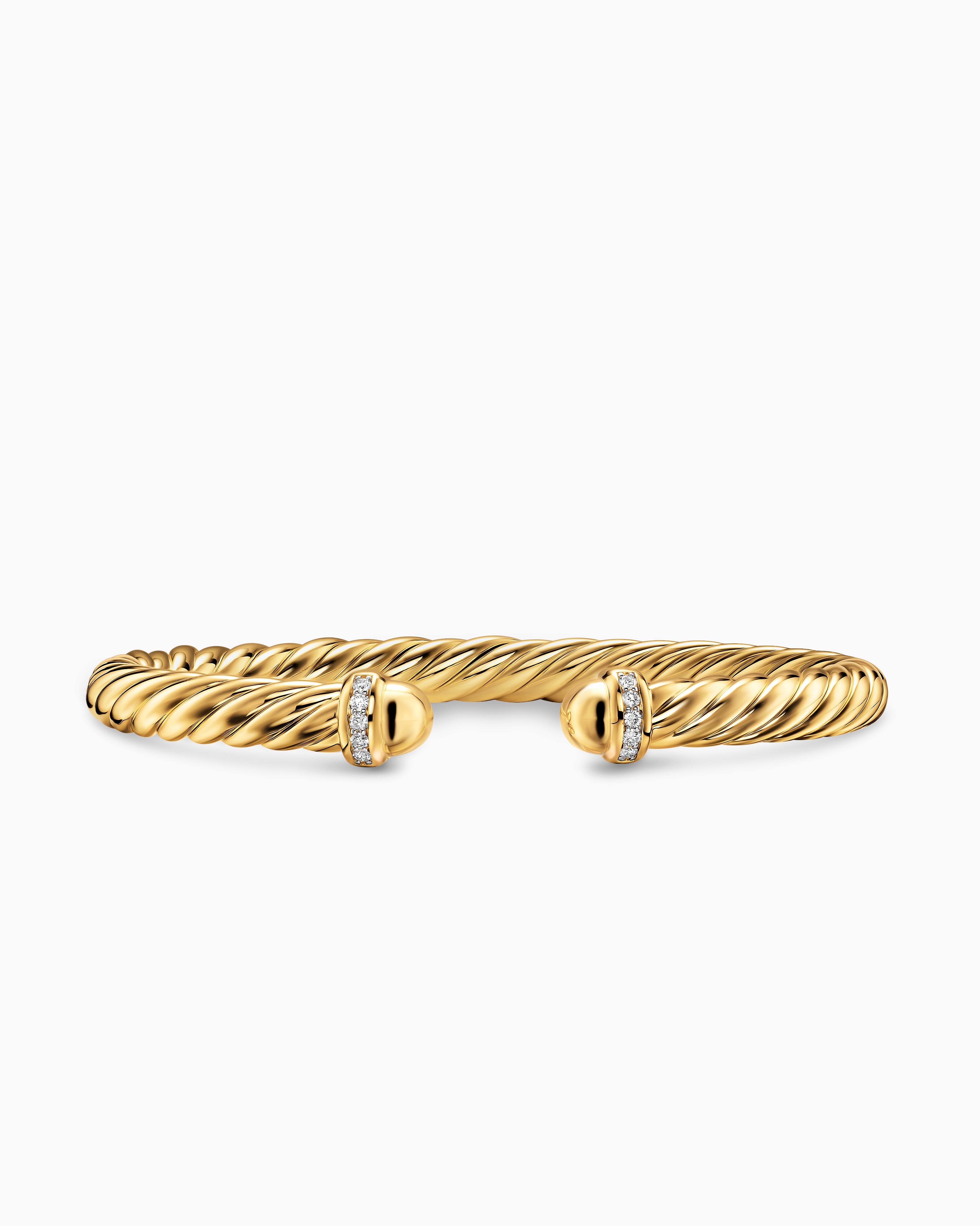 Bracelet Cablespira Flex en or jaune 18 carats avec diamants, 6 mm femmes 