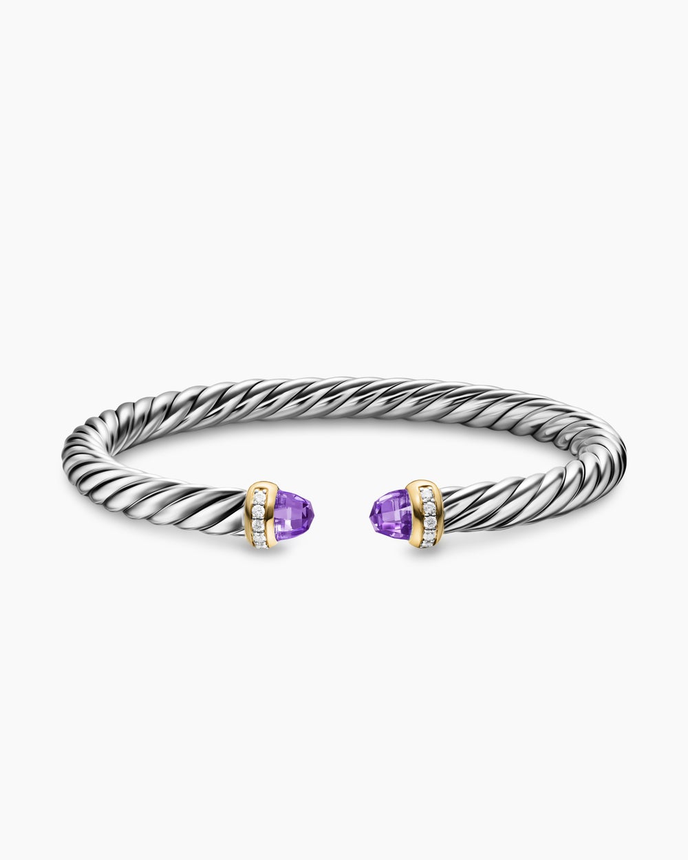 Bracelet Cable Flex en argent sterling avec or jaune 14 carats et diamants, 6 mm femmes