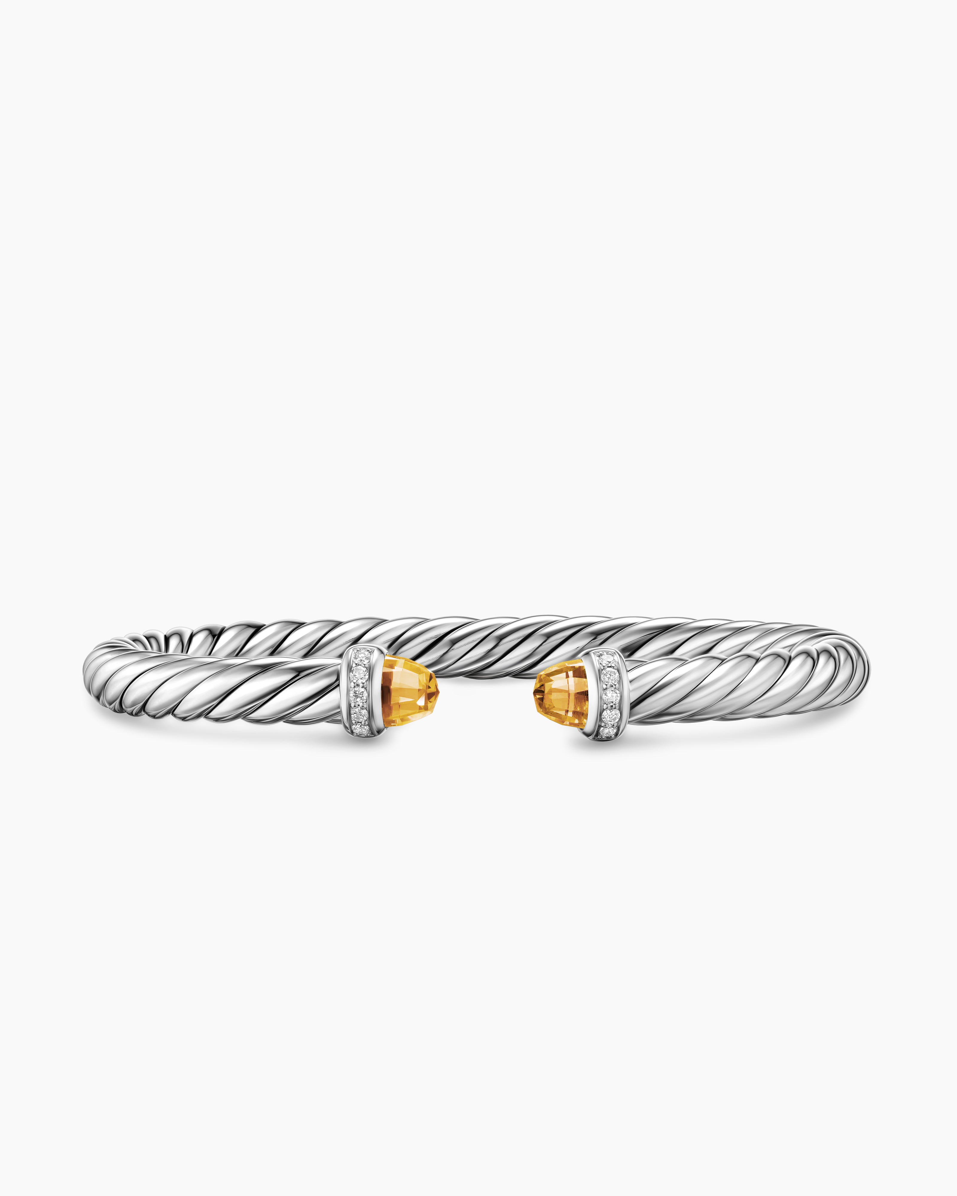 Bracelet Cable Flex en argent sterling avec diamants, 6 mm femmes 