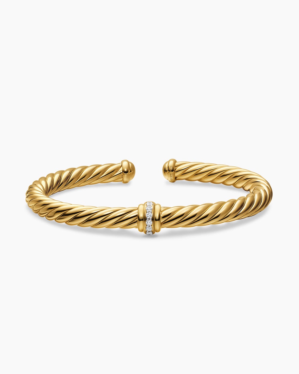 Bracelet à maillon central Cablespira Flex en or jaune 18 carats avec diamants, 6 mm pour femmes