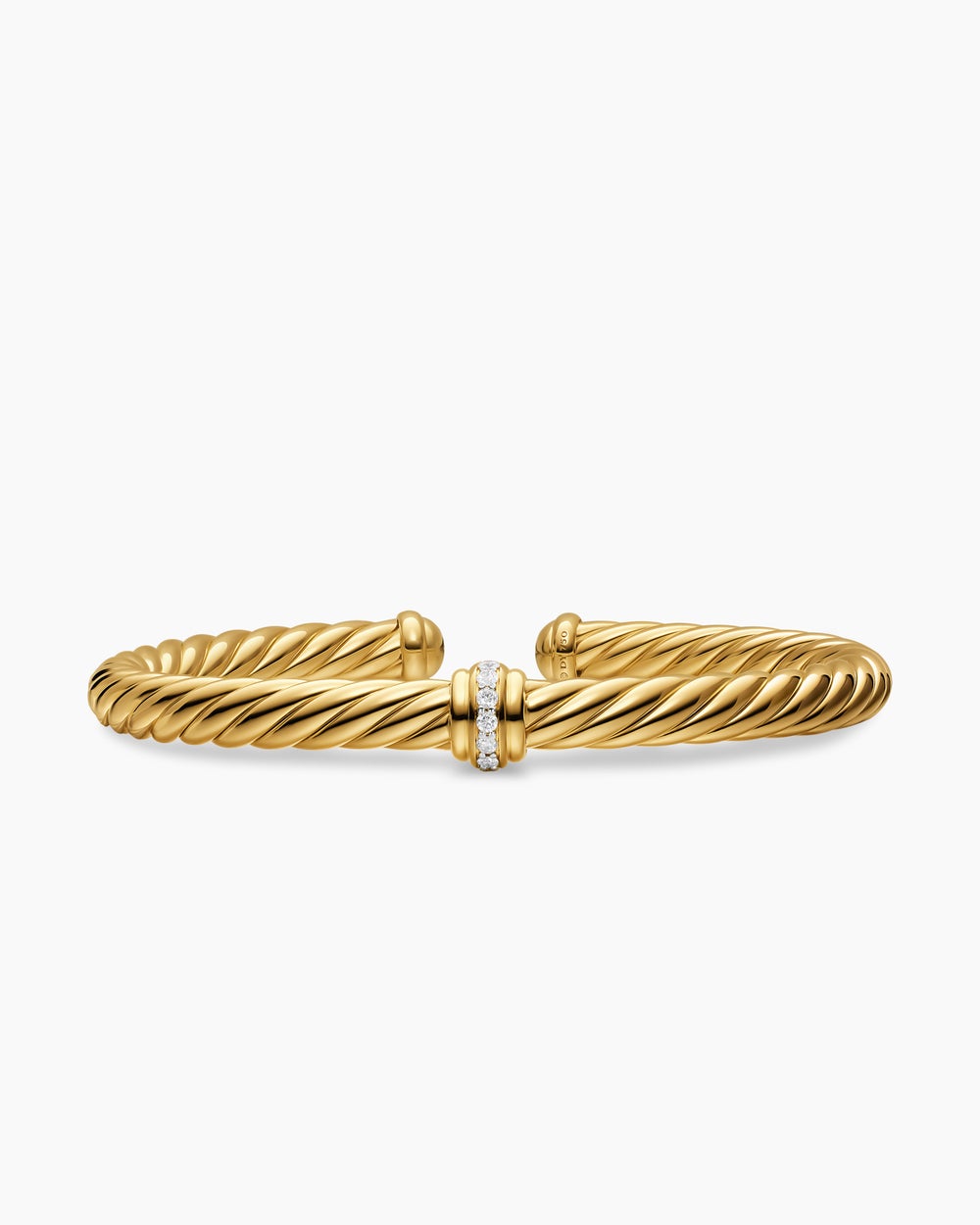 Bracelet à maillon central Cablespira Flex en or jaune 18 carats avec diamants, 6 mm pour femmes