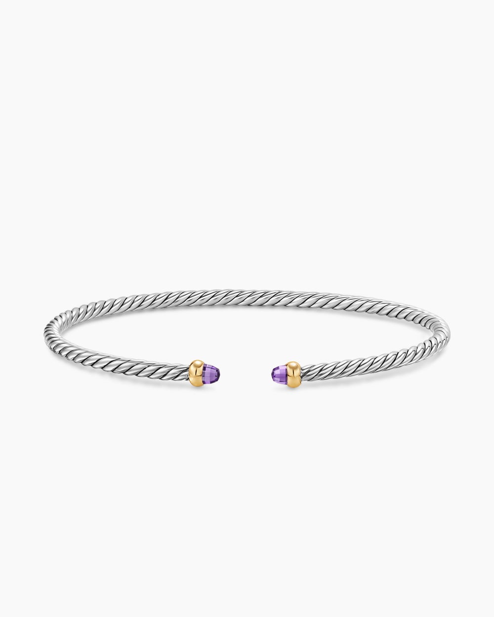 Micro bracelet Cable Flex en argent massif avec or jaune 14 carats, 2,6 mm femme