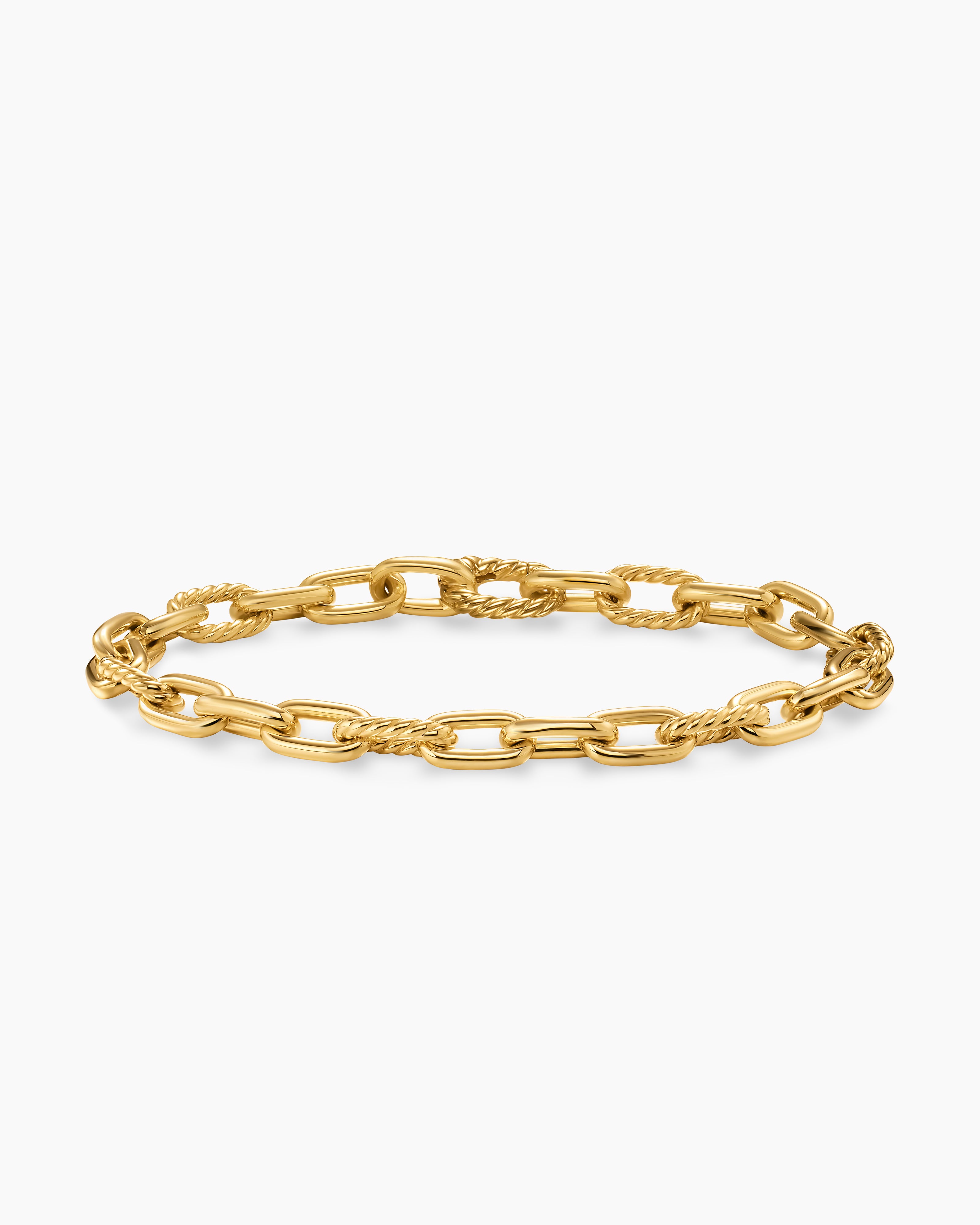 Bracelet cha&icirc;ne DY Madison en or jaune 18 carats, 6 mm femmes 