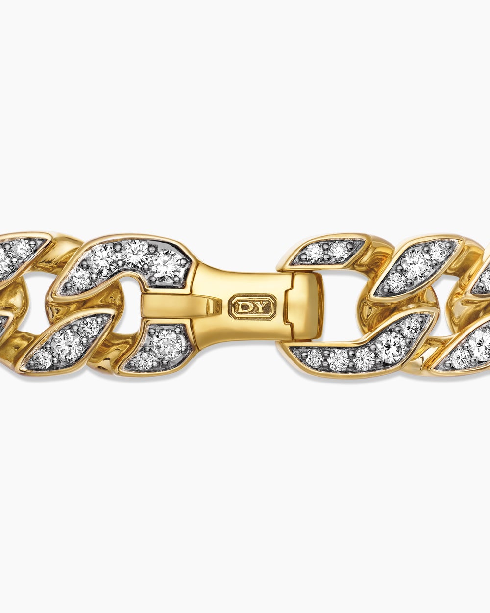 Mens Curb Chain Bracelet in 18K Yellow Gold, 14.5mm