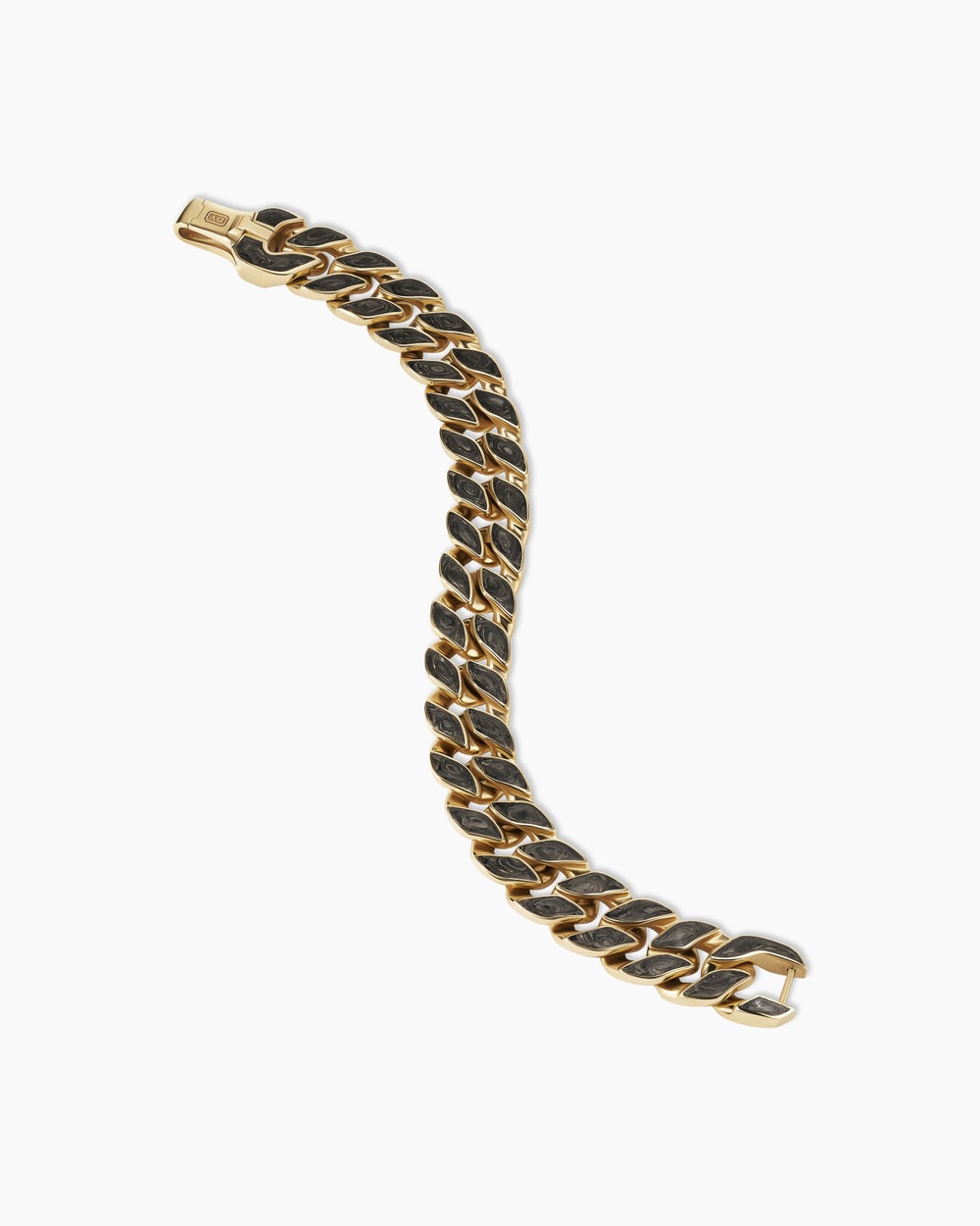 Mens Curb Chain Bracelet in 18K Yellow Gold, 14.5mm
