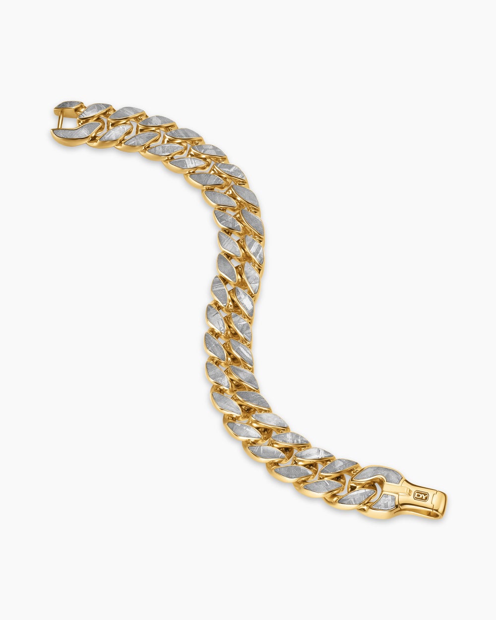 Mens Curb Chain Bracelet in 18K Yellow Gold, 14.5mm