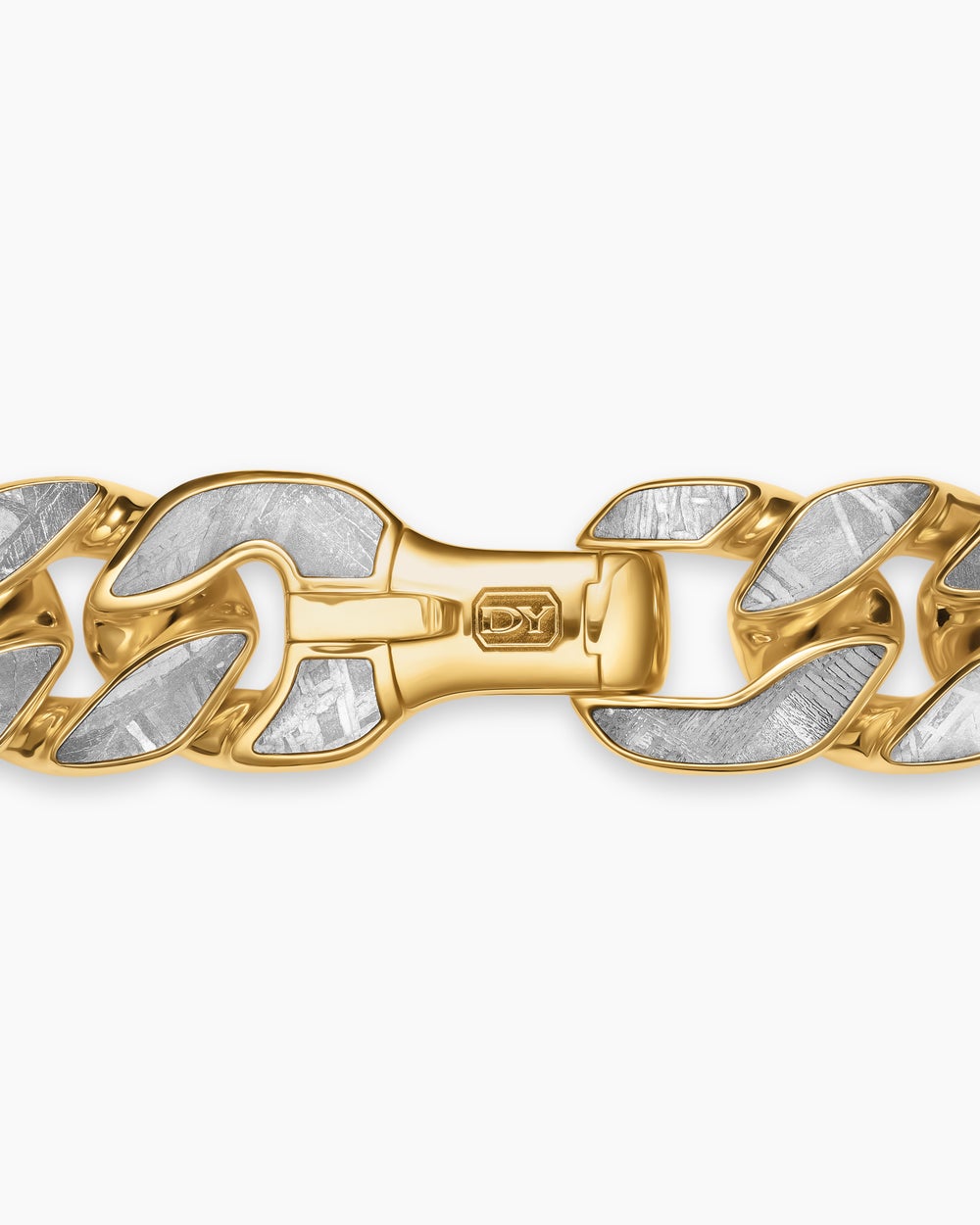 Mens Curb Chain Bracelet in 18K Yellow Gold, 14.5mm