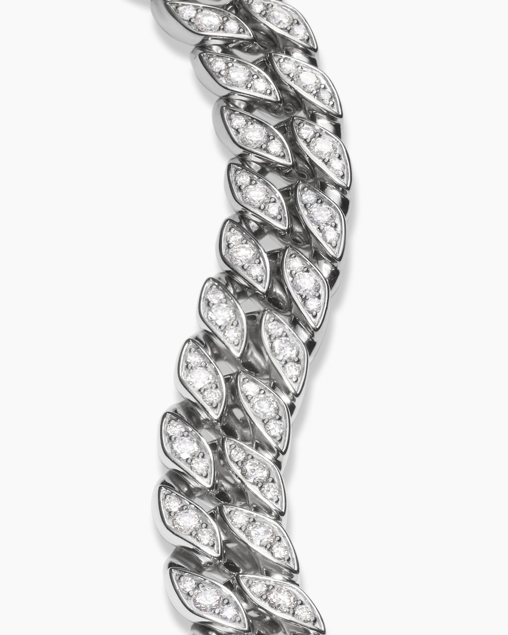 Mens Curb Chain Bracelet in Platinum, 14.5mm