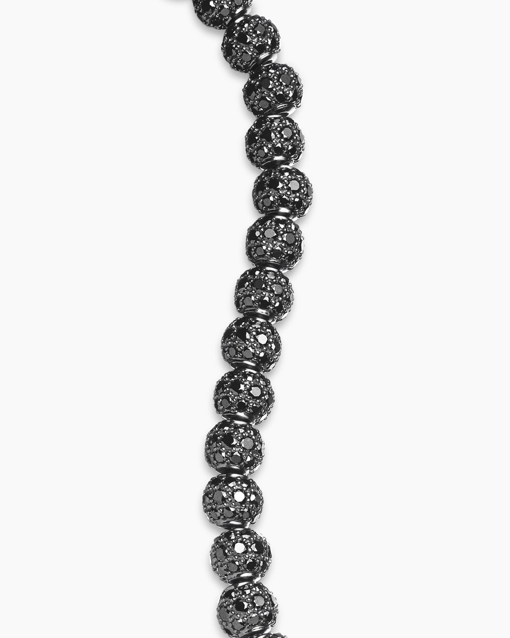 Mens Spiritual Beads Bracelet in Sterling Silver with Pavé, 6mm