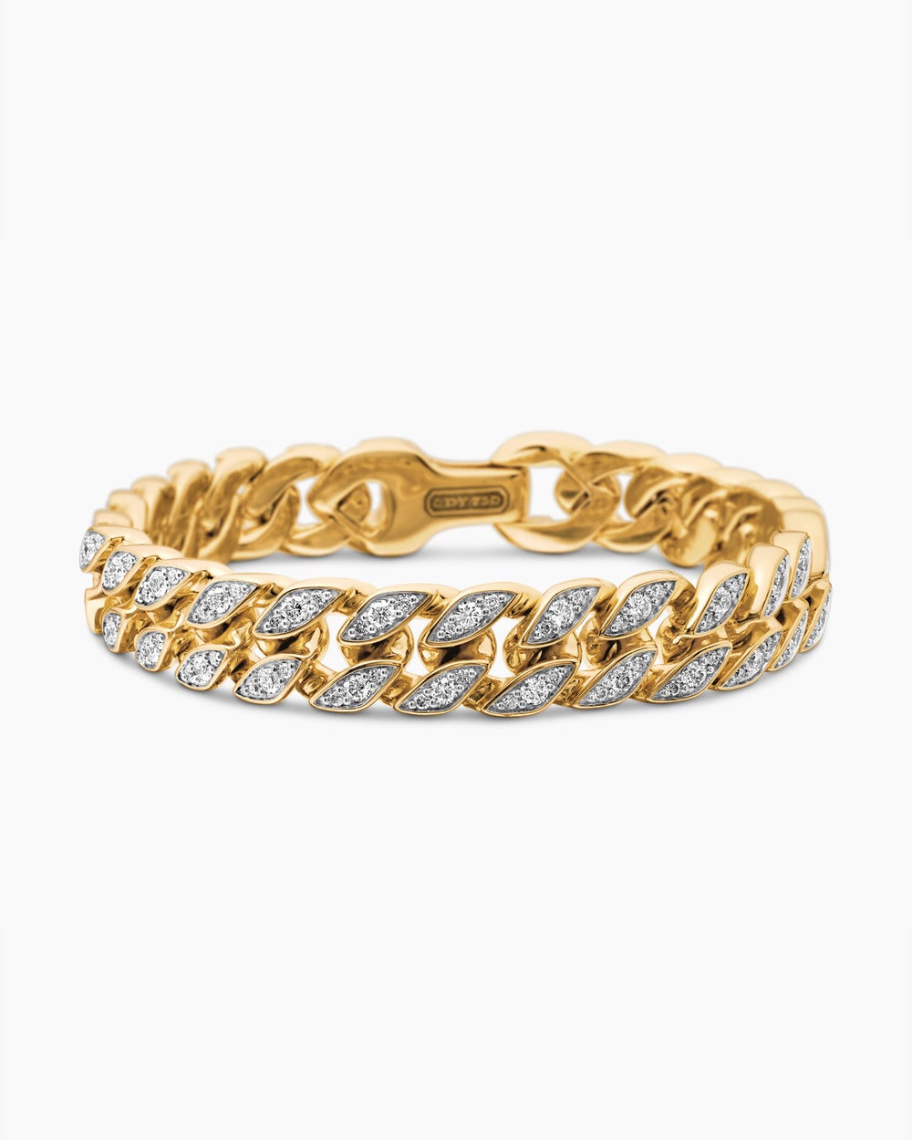 Mens Curb Chain Bracelet in 18K Yellow Gold, 11.5mm