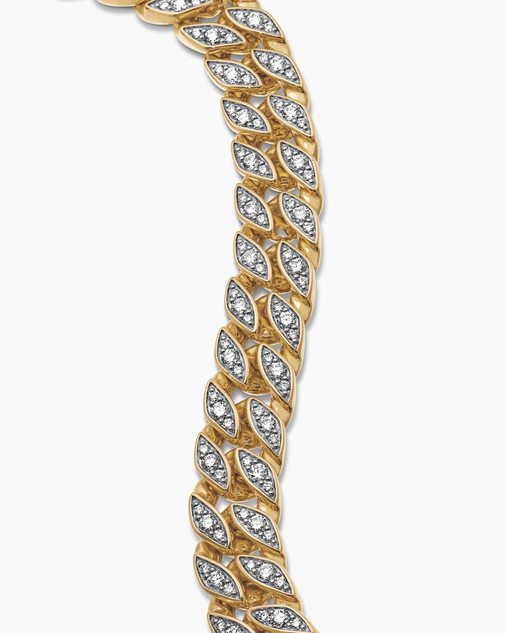Mens Curb Chain Bracelet in 18K Yellow Gold, 11.5mm
