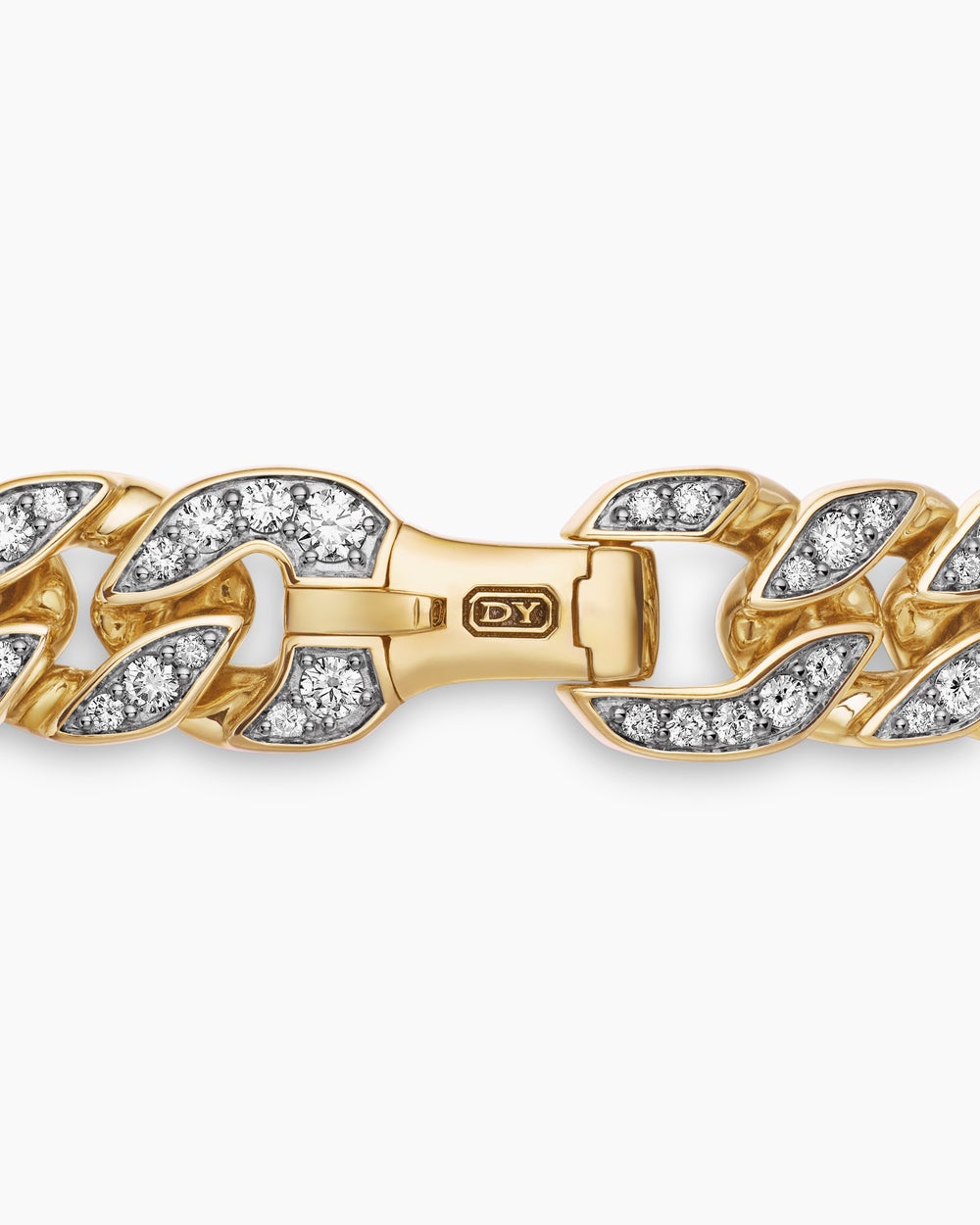 Mens Curb Chain Bracelet in 18K Yellow Gold, 11.5mm