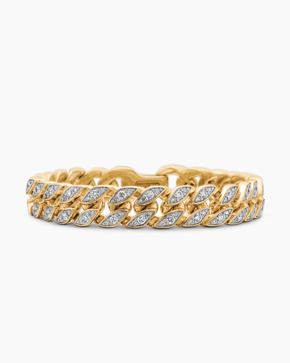 Mens Curb Chain Bracelet in 18K Yellow Gold, 11.5mm