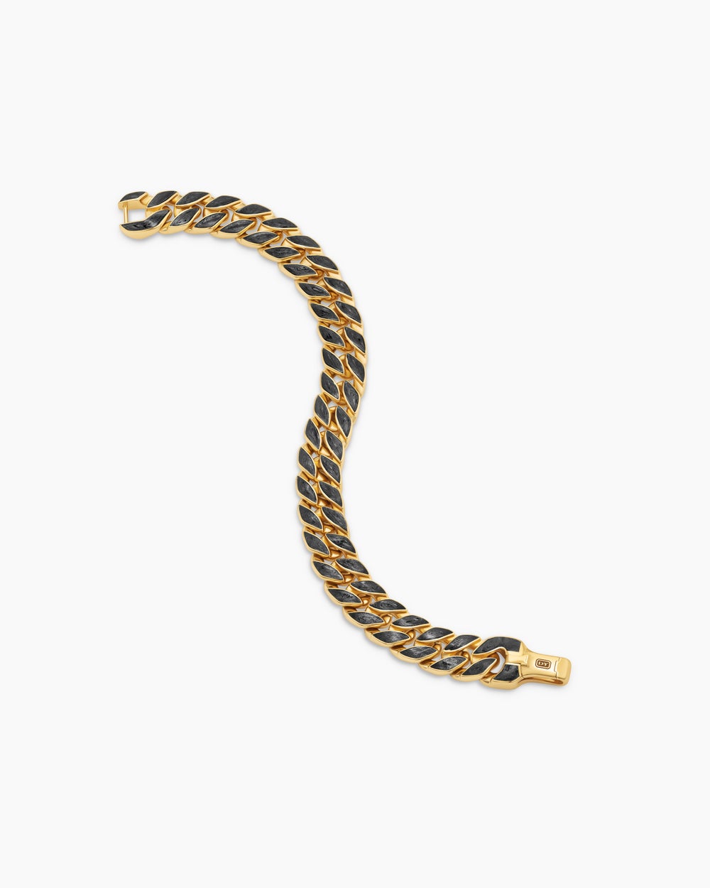 Mens Curb Chain Bracelet in 18K Yellow Gold, 11.5mm